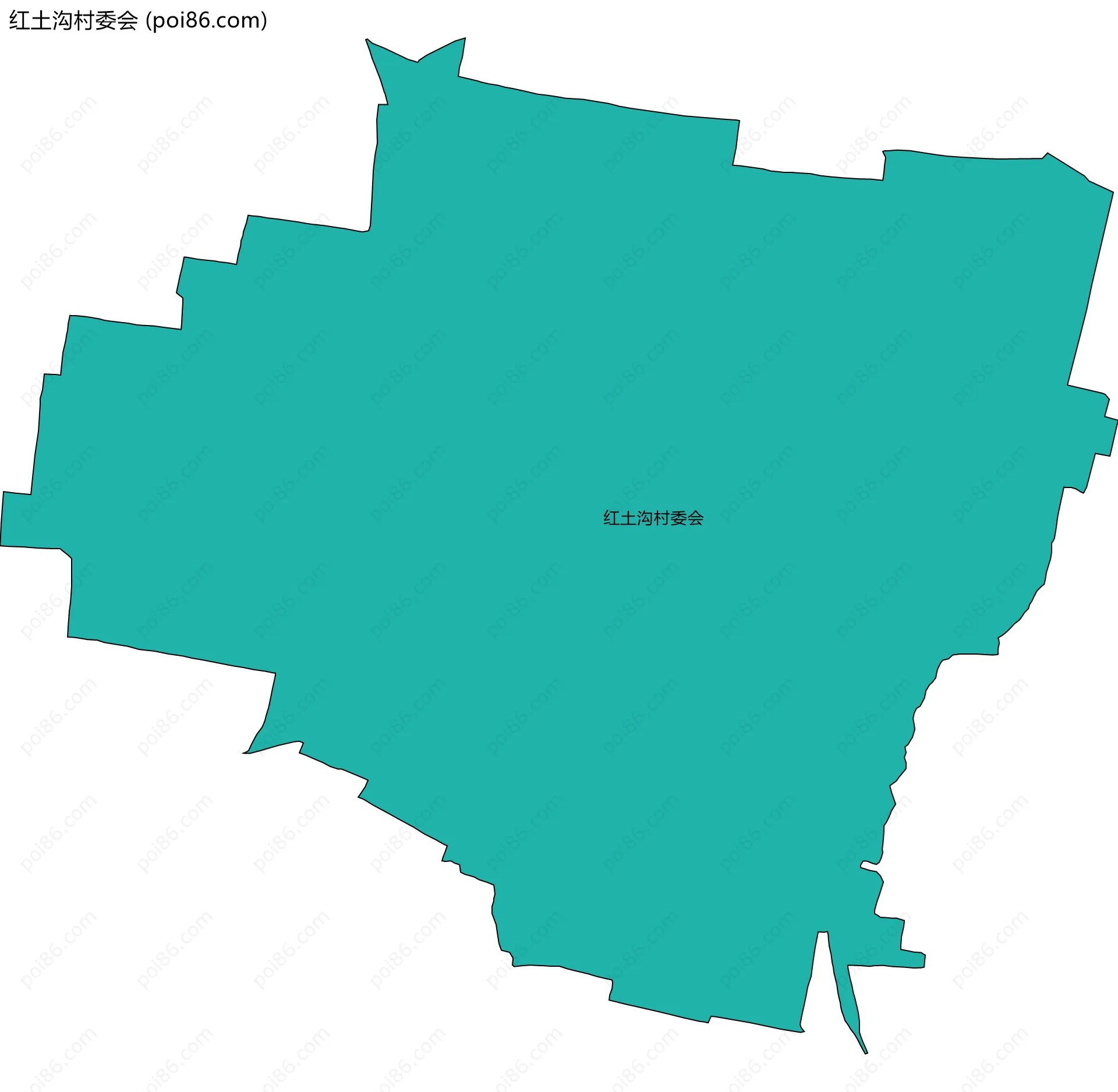 红土沟村委会边界地图