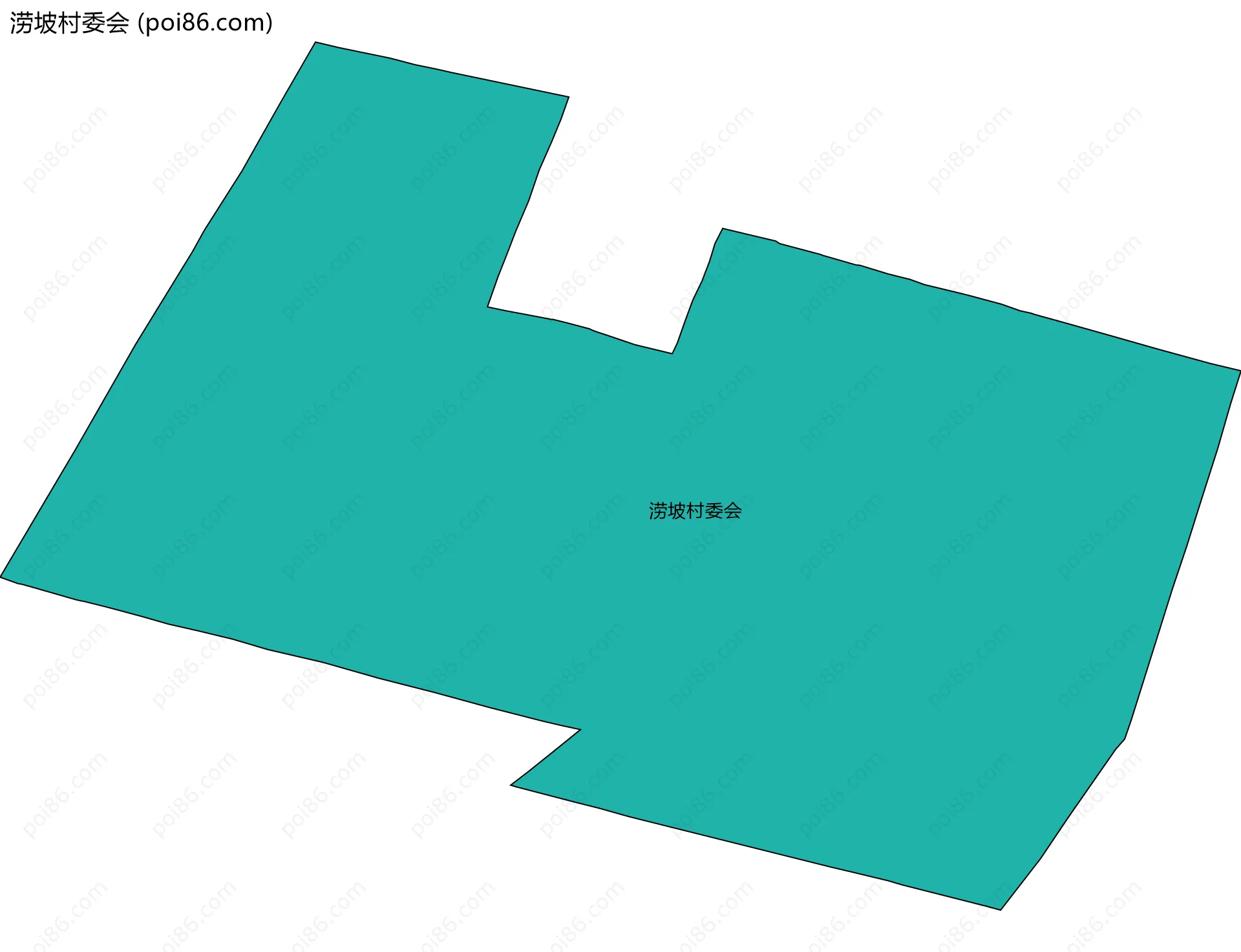 涝坡村委会边界地图