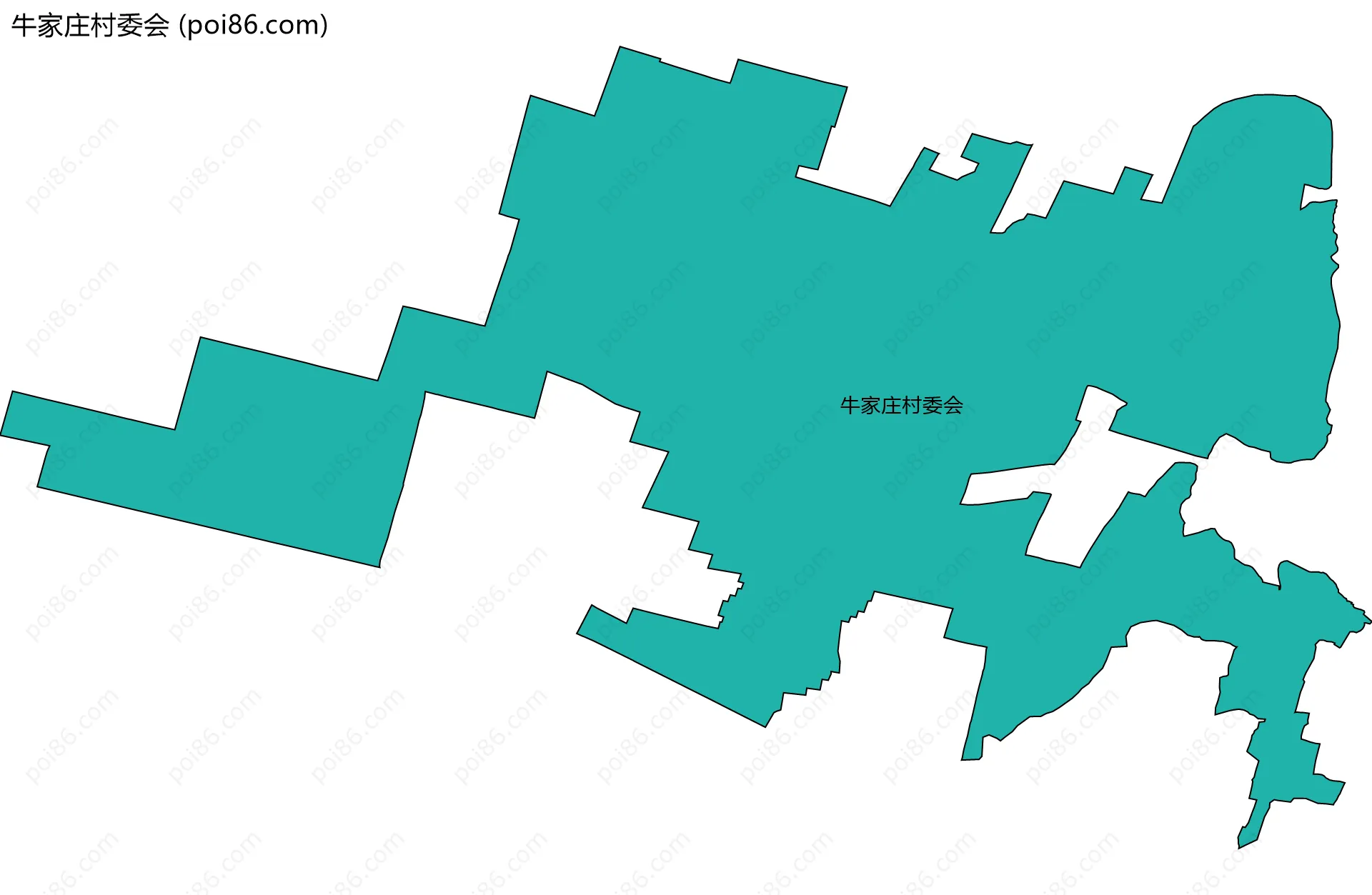 牛家庄村委会边界地图