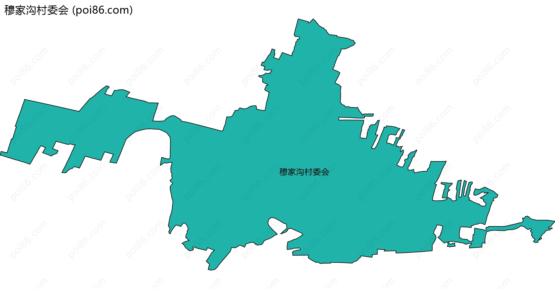 穆家沟村委会边界地图