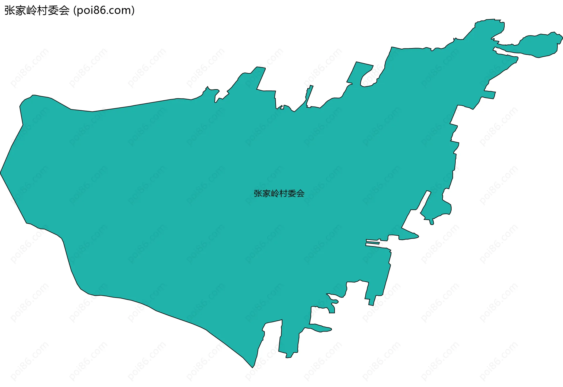 张家岭村委会边界地图