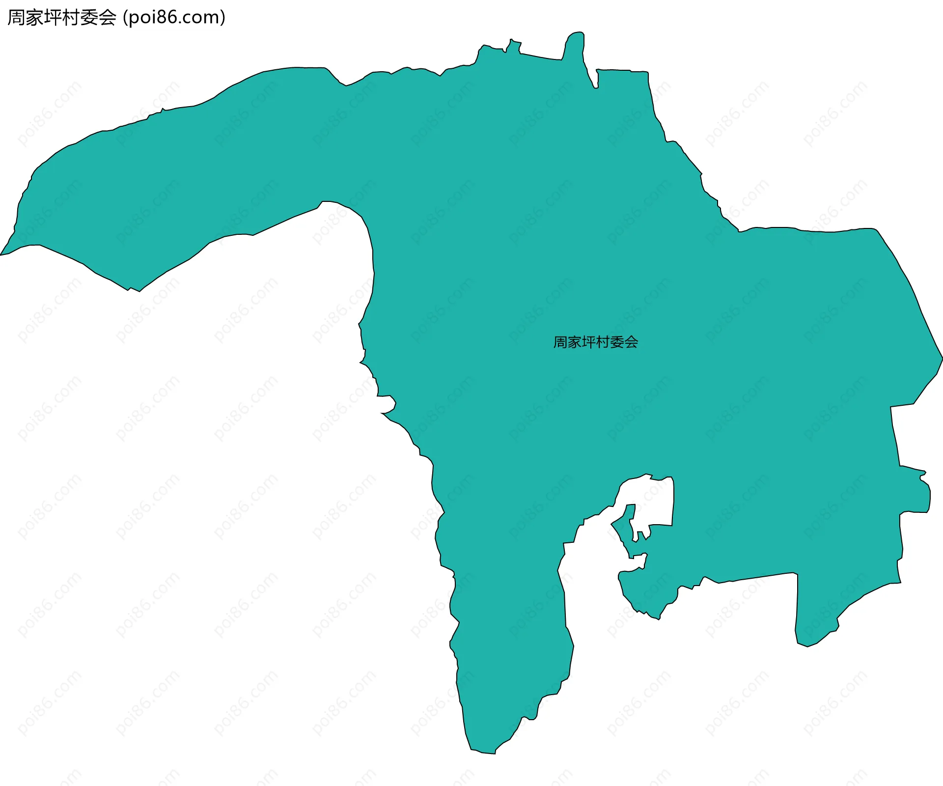 周家坪村委会边界地图