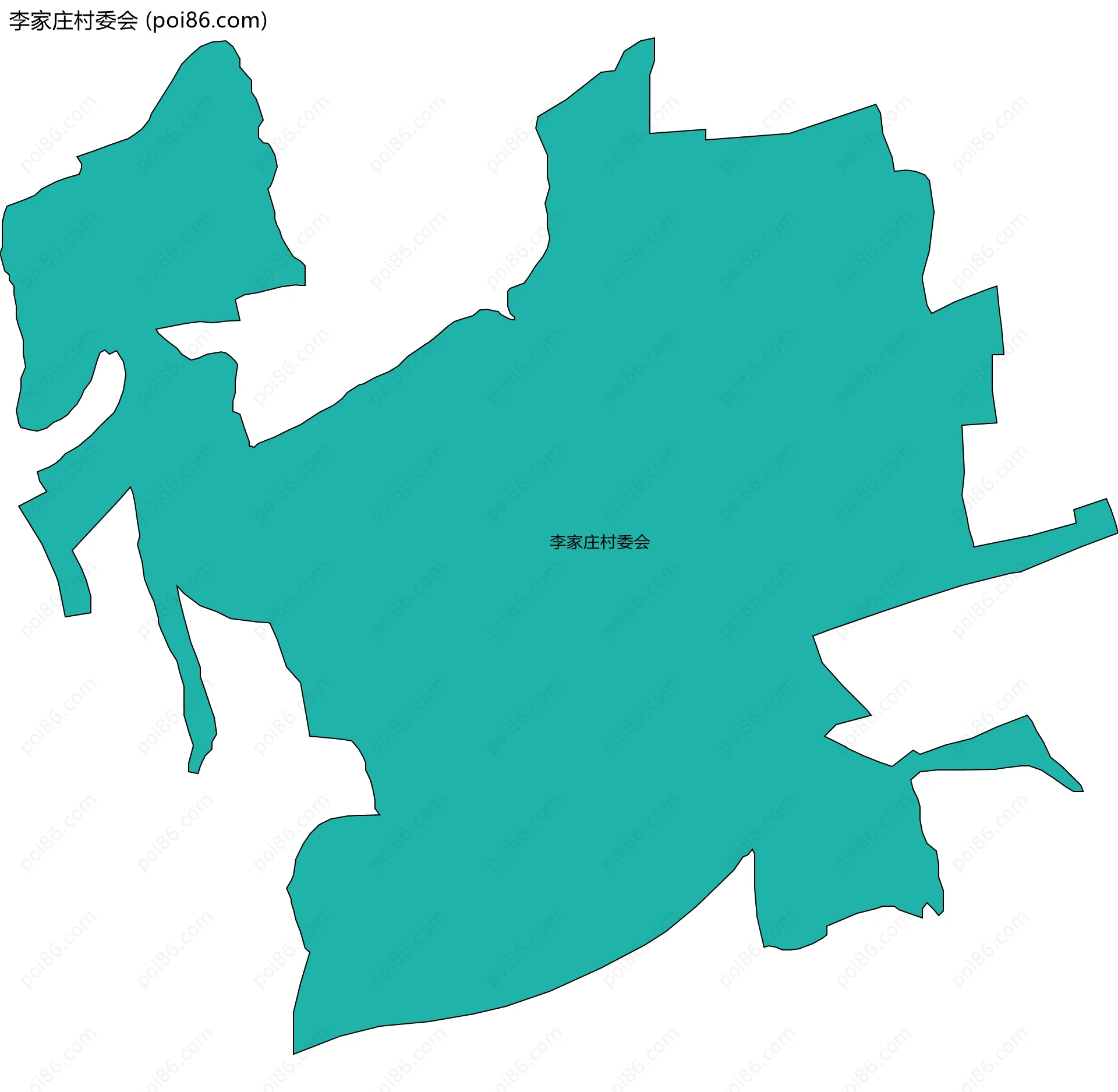 李家庄村委会边界地图