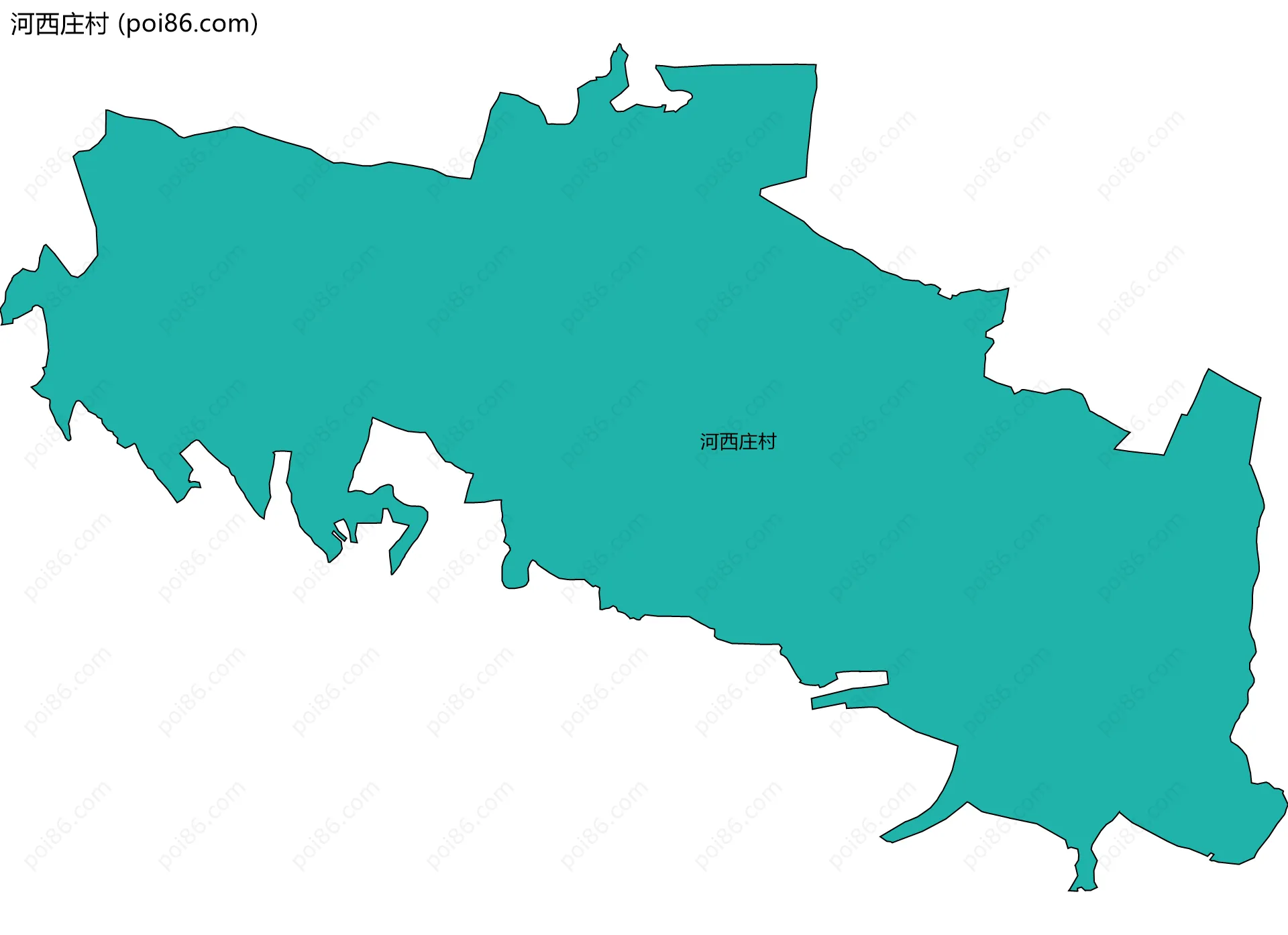 河西庄村边界地图