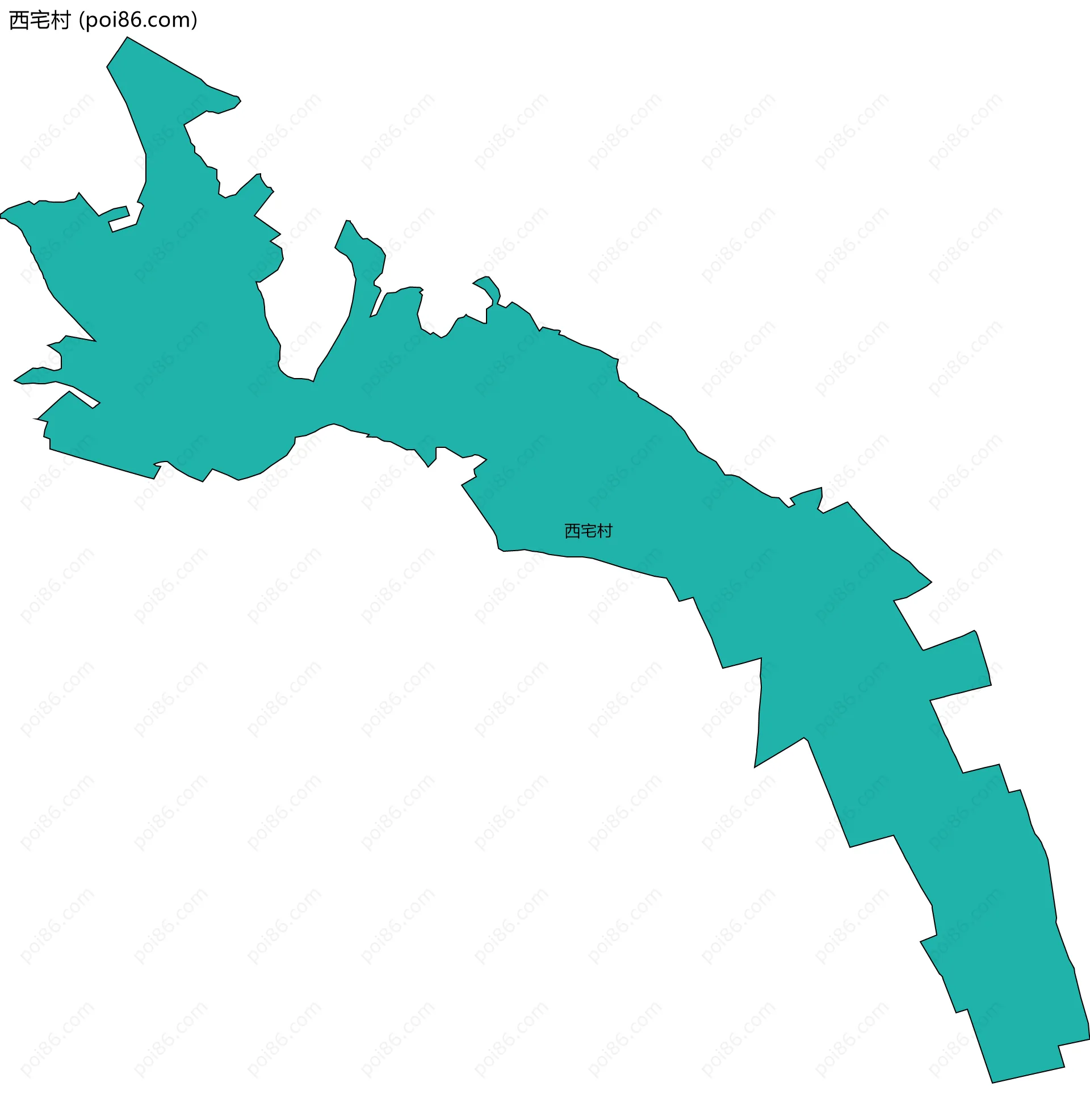 西宅村边界地图