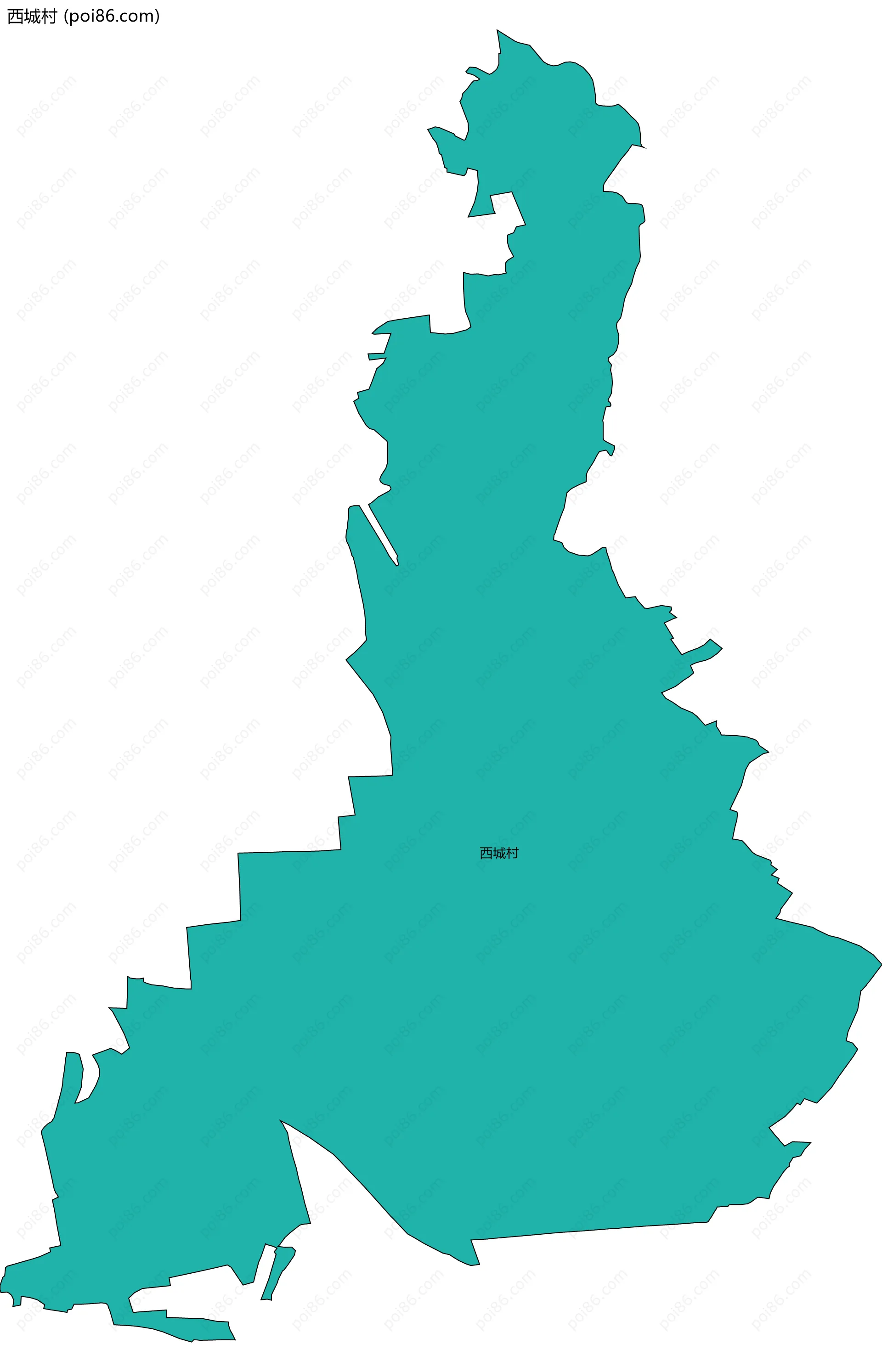 西城村边界地图