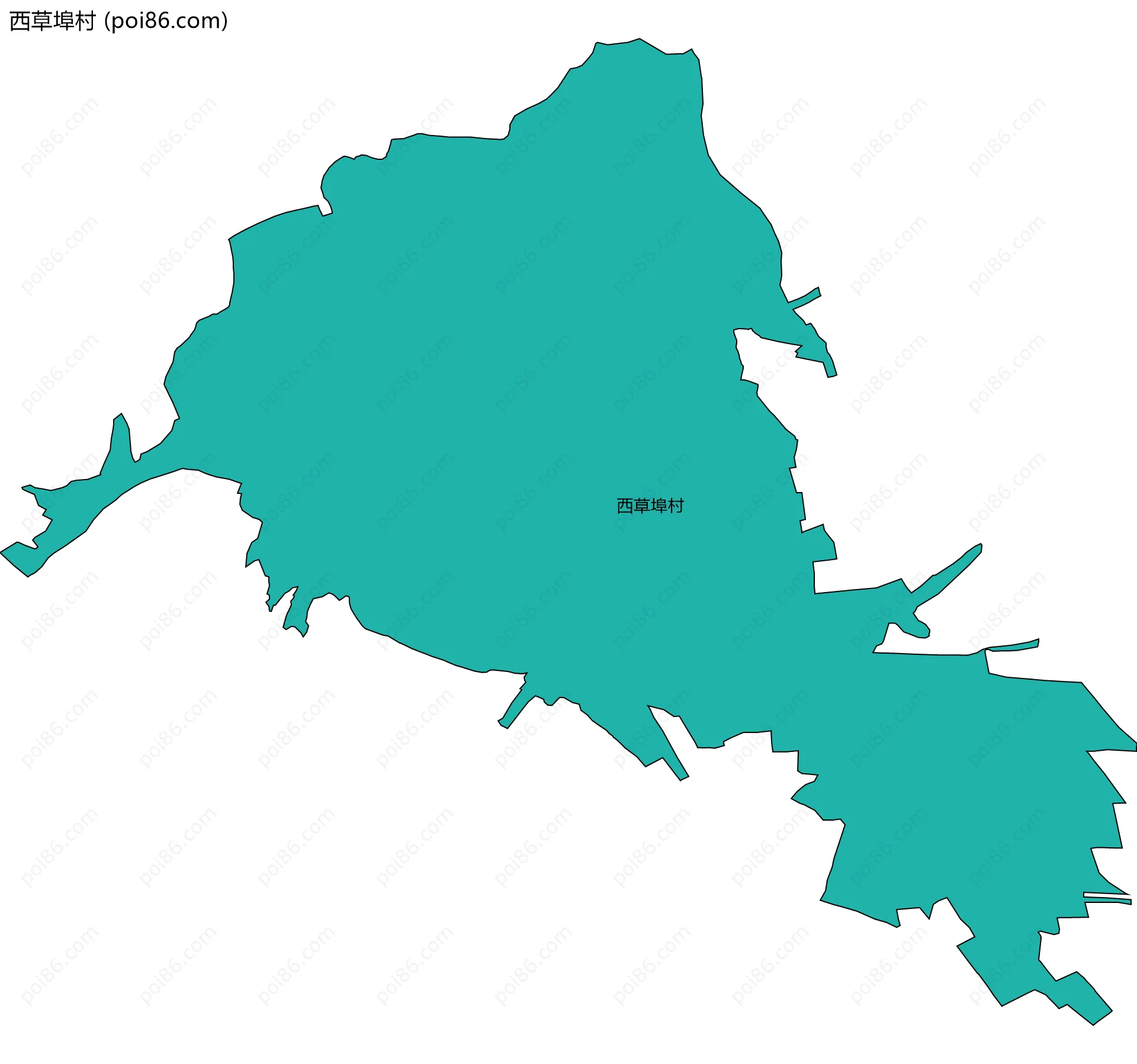西草埠村边界地图