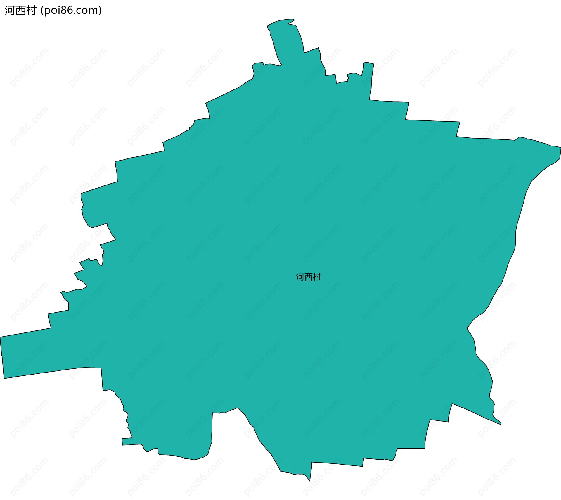 河西村边界地图