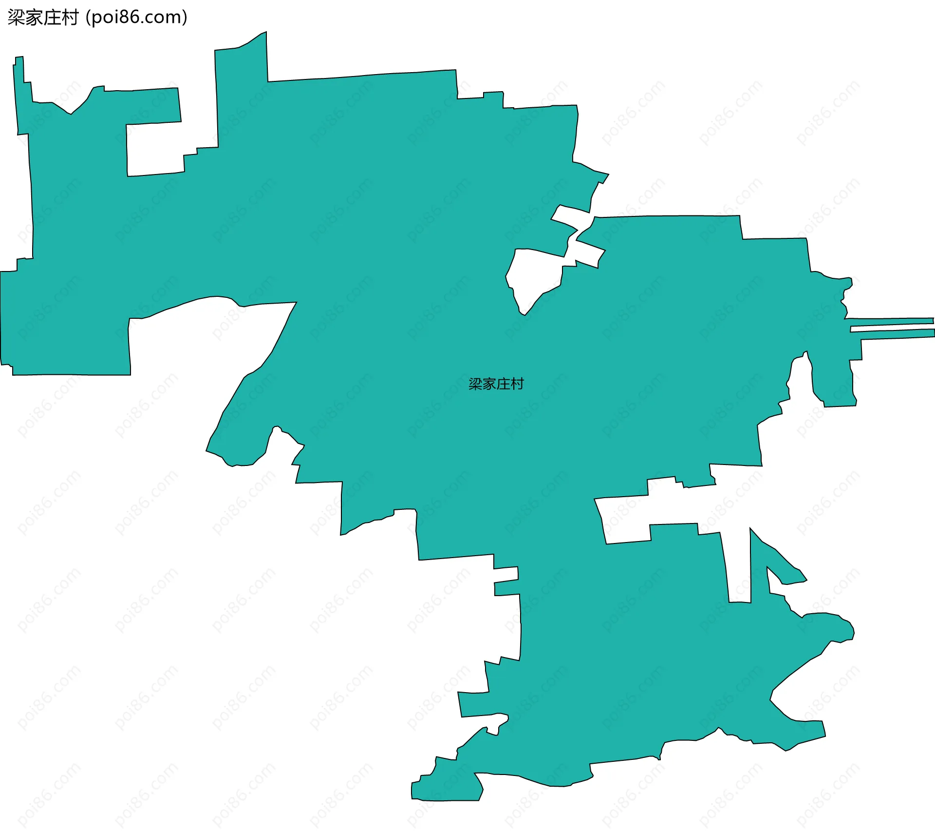 梁家庄村边界地图