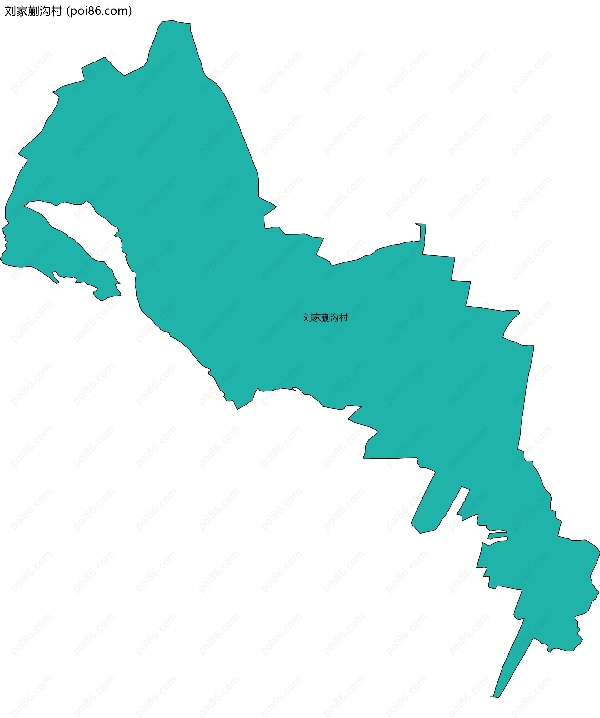 刘家蒯沟村边界地图