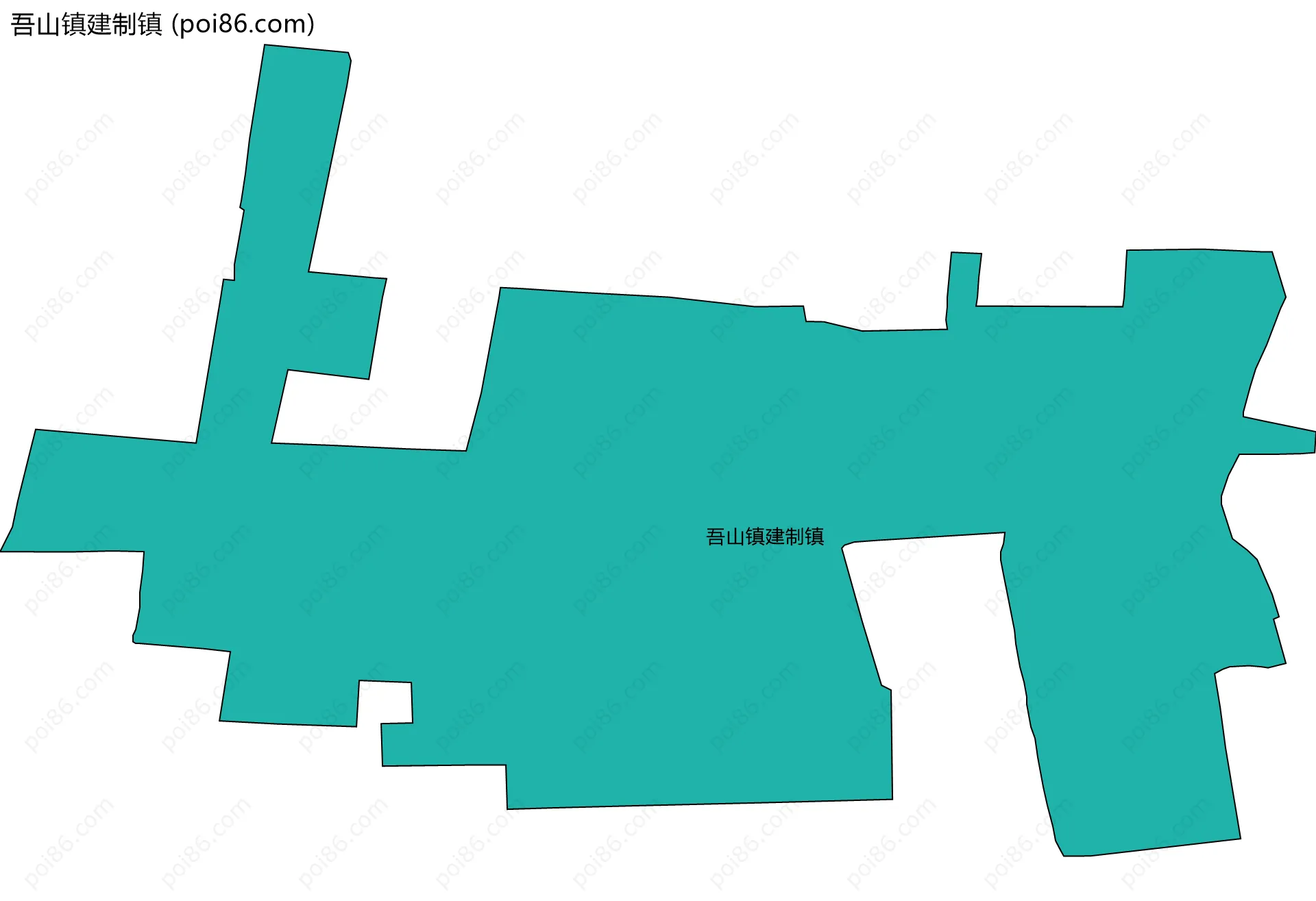 吾山镇建制镇边界地图