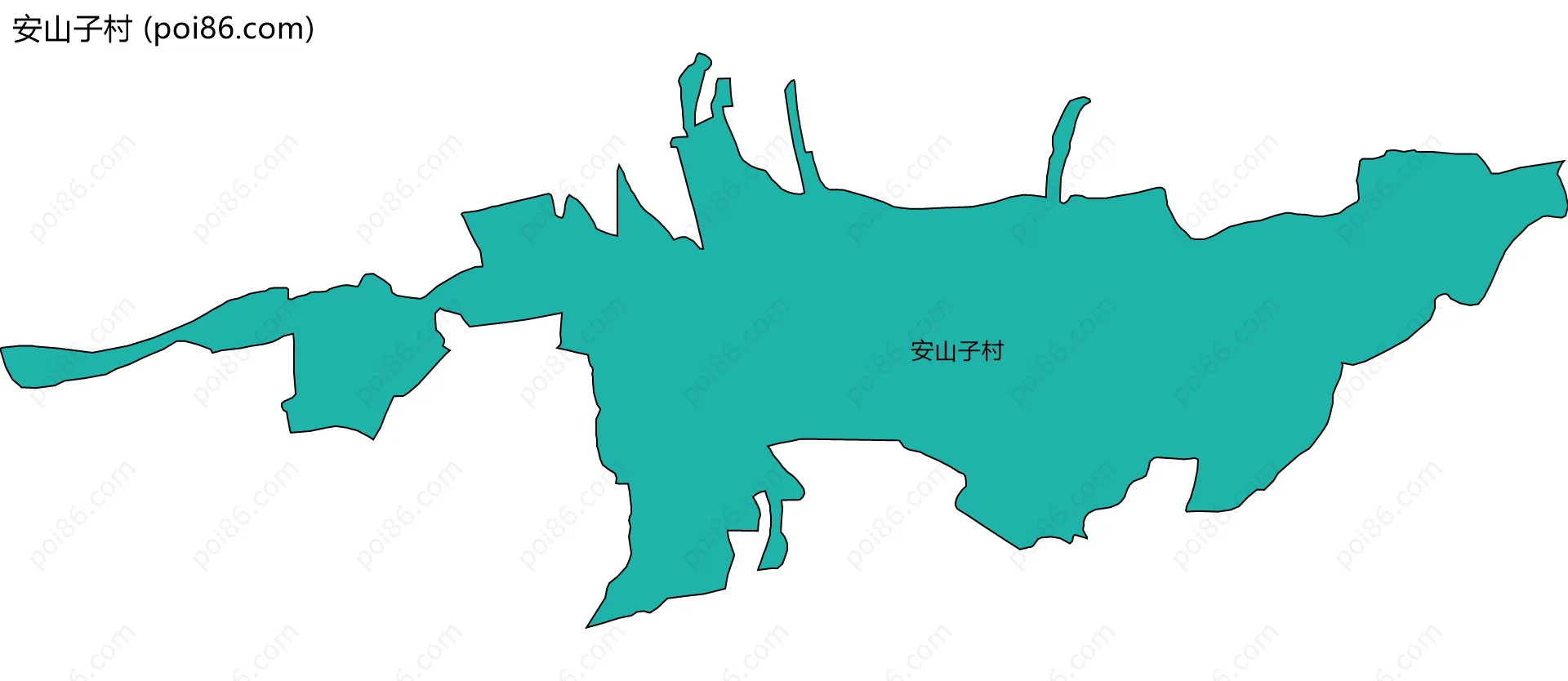 安山子村边界地图