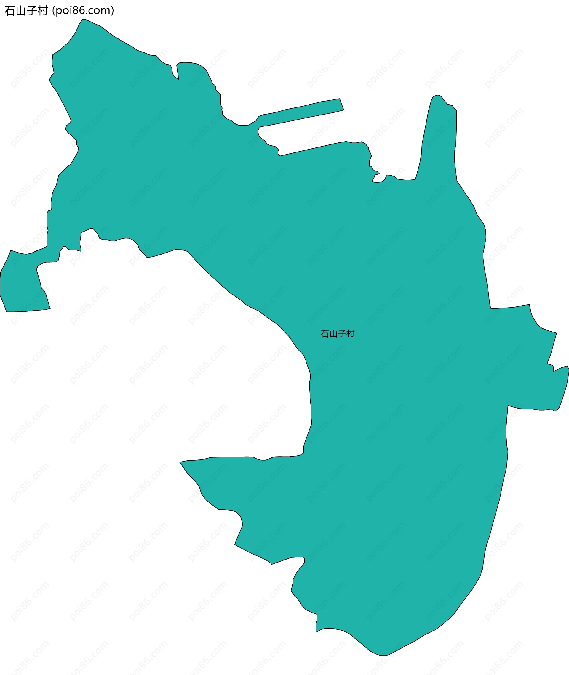 石山子村边界地图