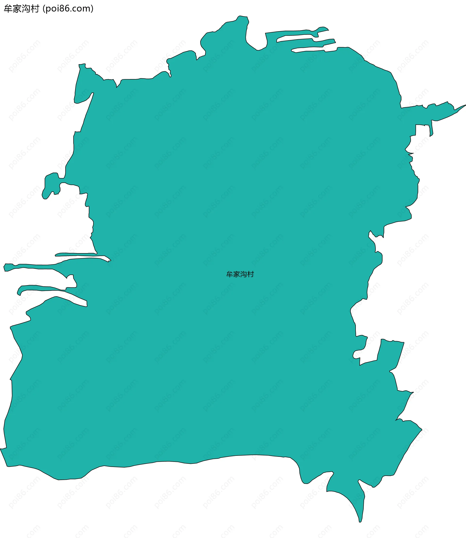 牟家沟村边界地图