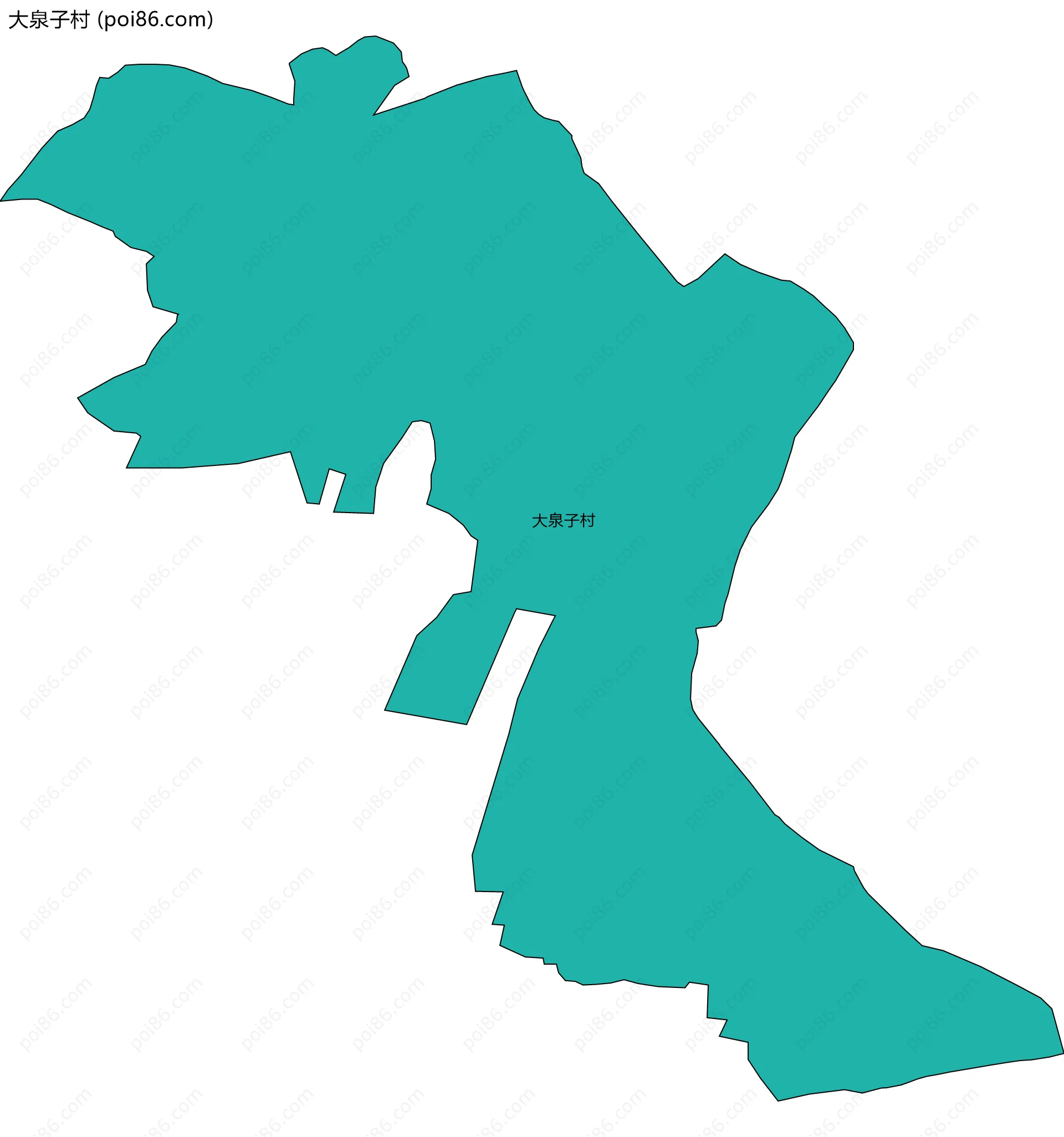 大泉子村边界地图