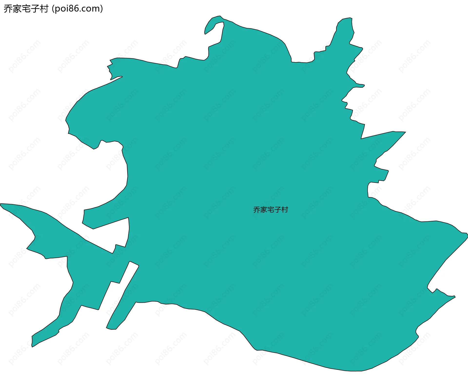 乔家宅子村边界地图
