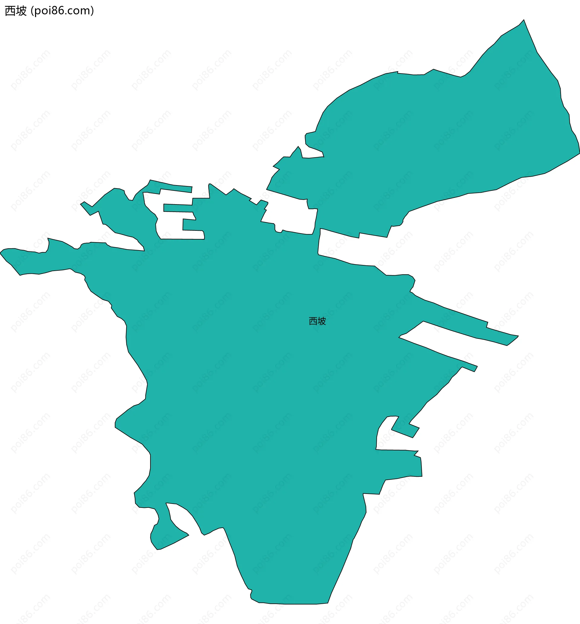 西坡边界地图