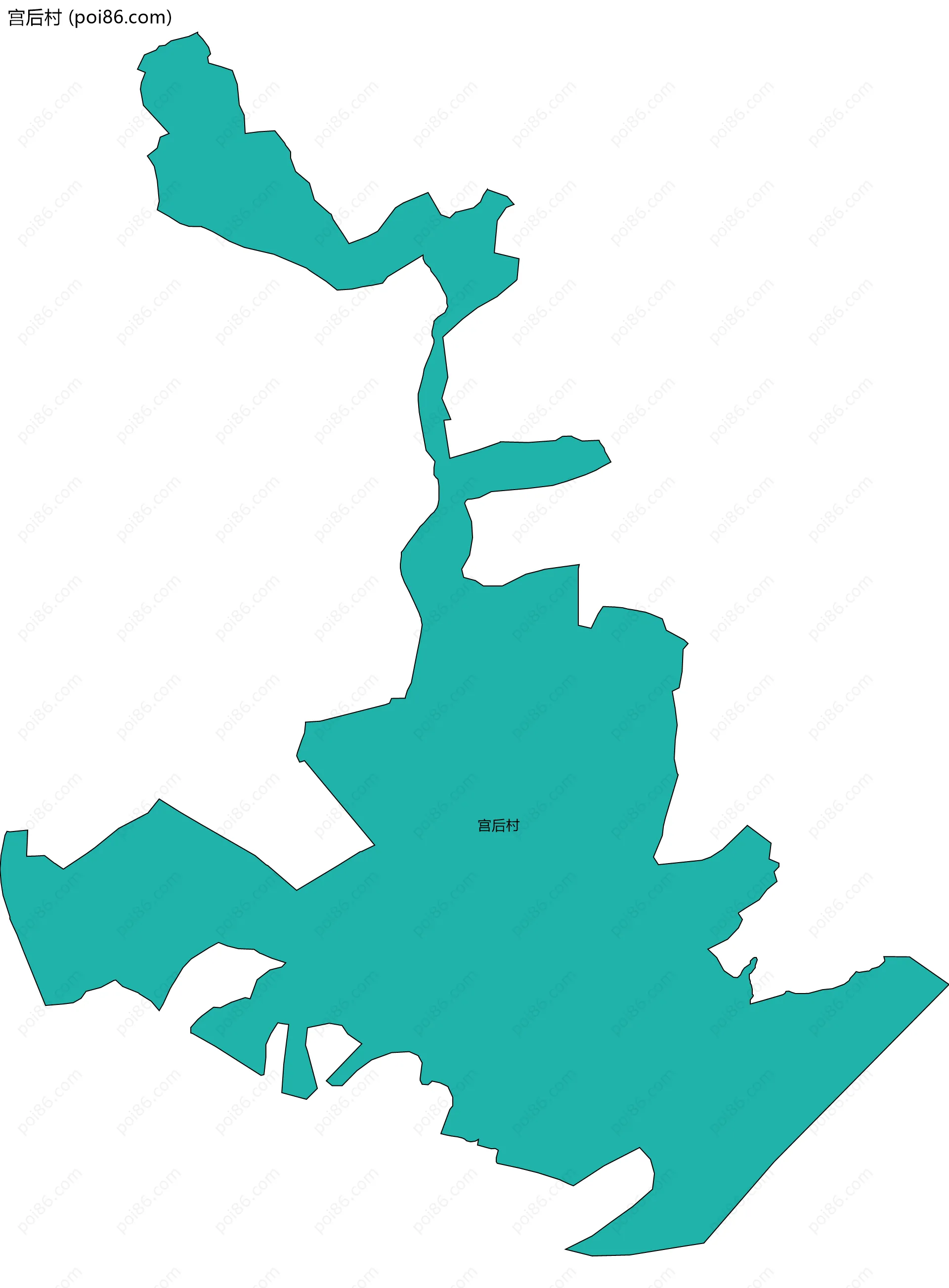 宫后村边界地图