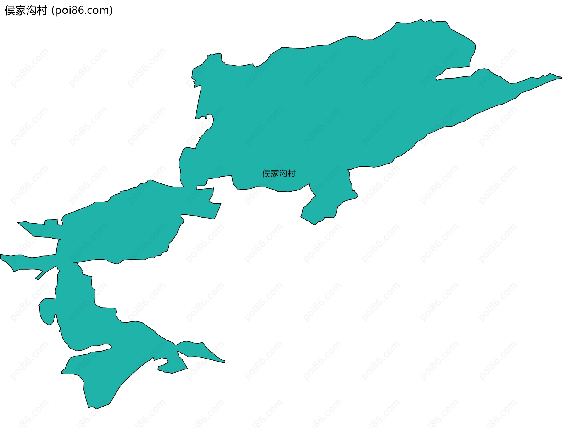 侯家沟村边界地图