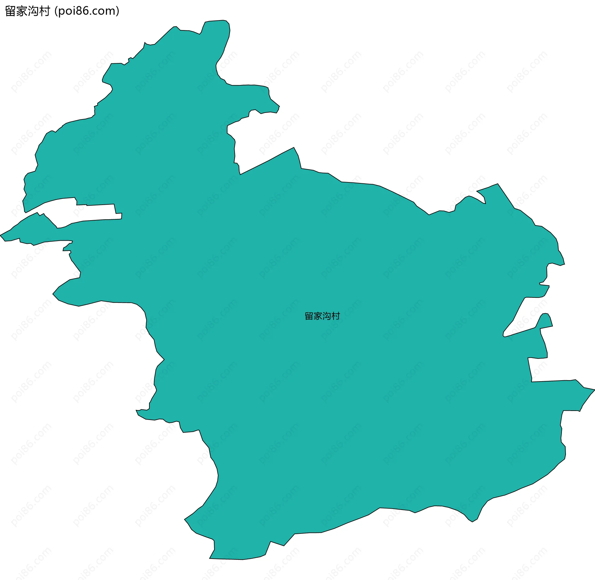 留家沟村边界地图