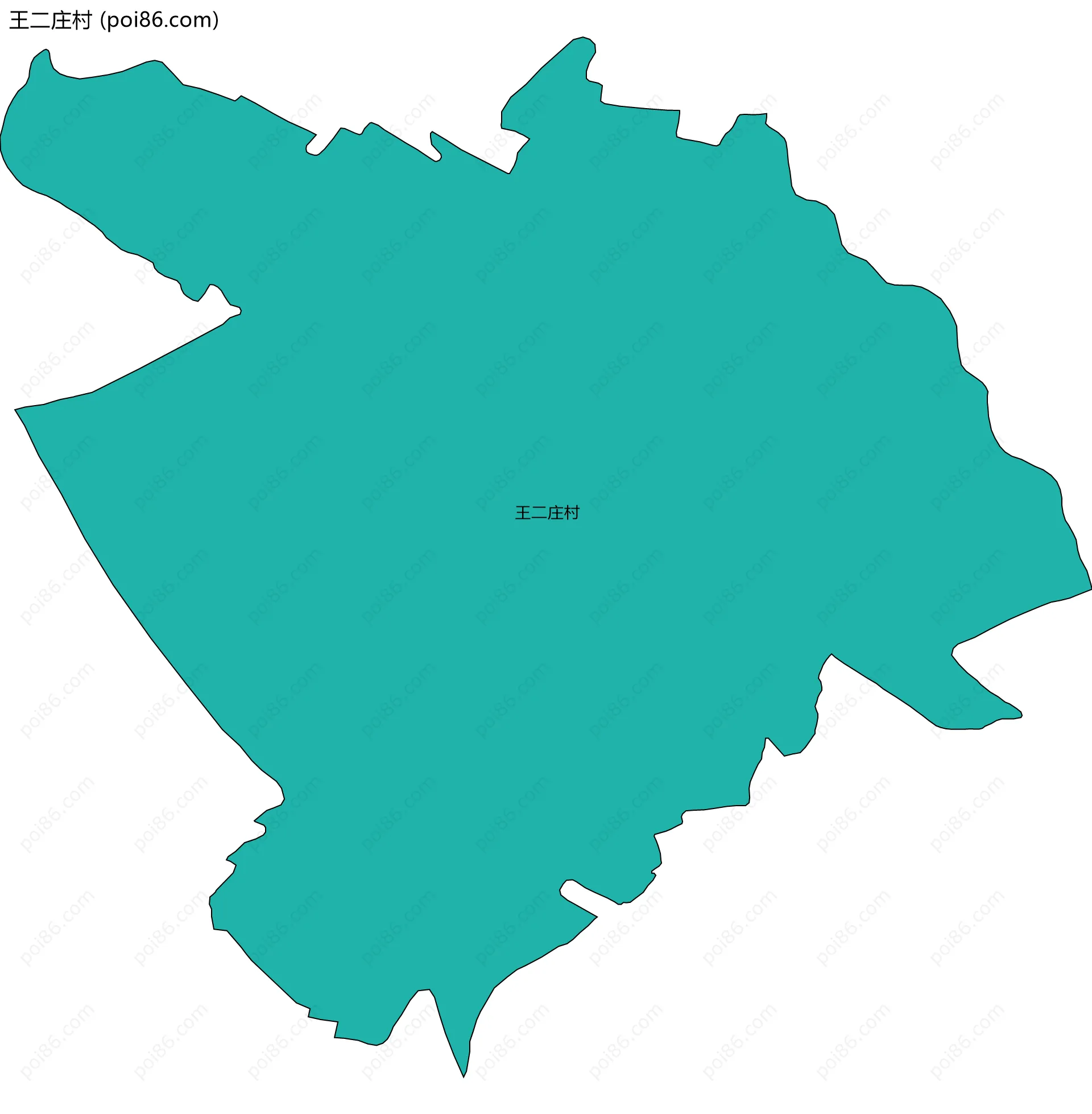 王二庄村边界地图