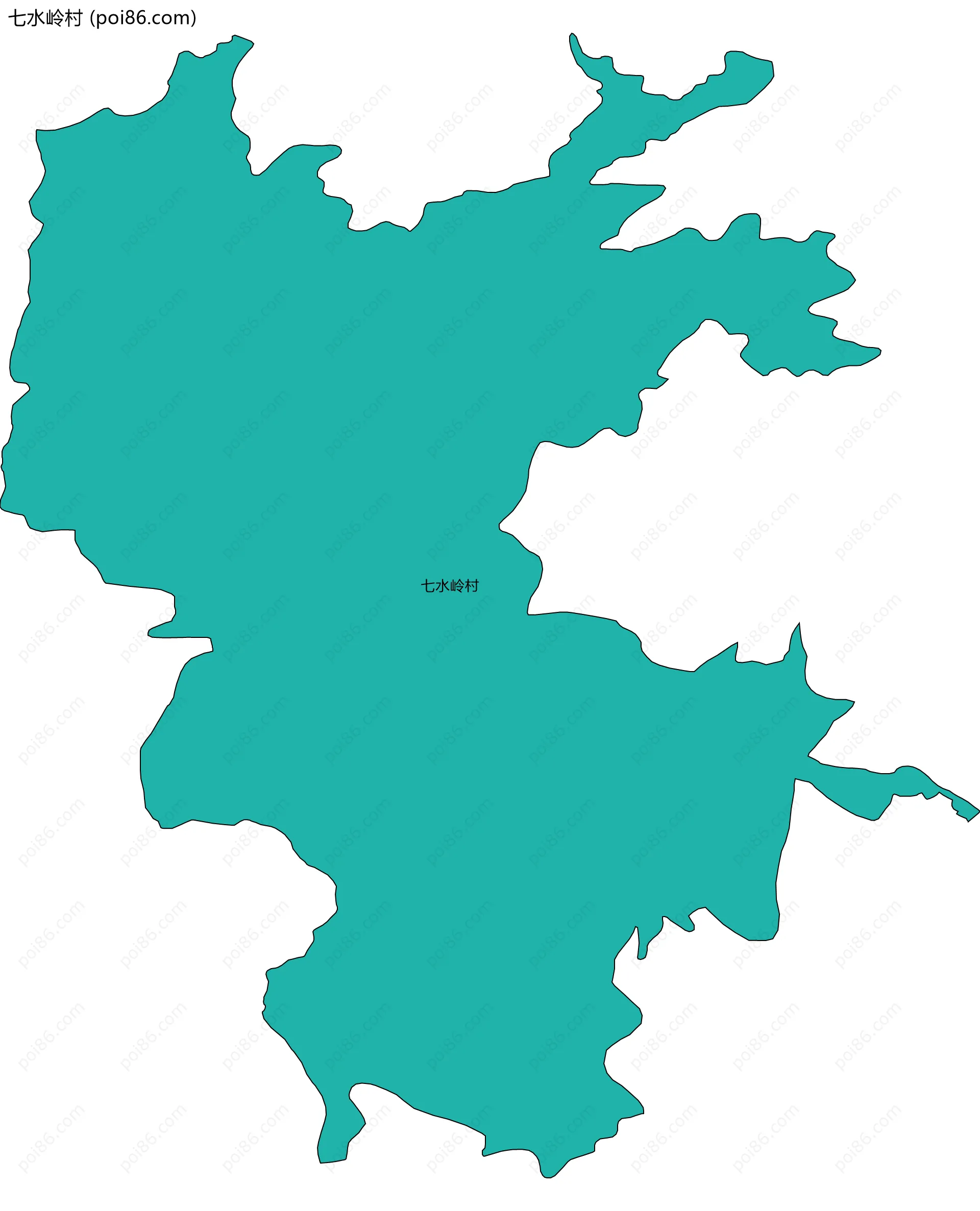 七水岭村边界地图