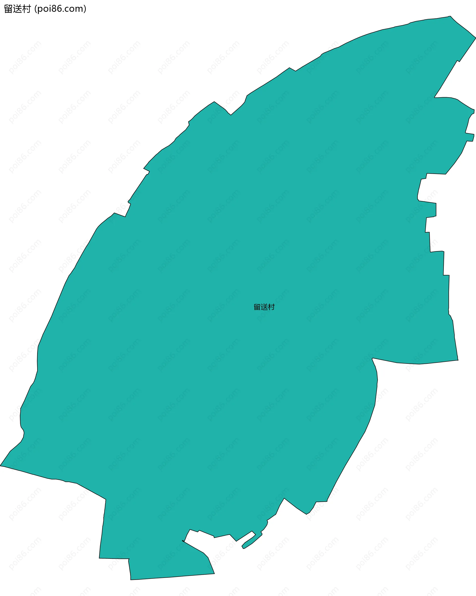 留送村边界地图