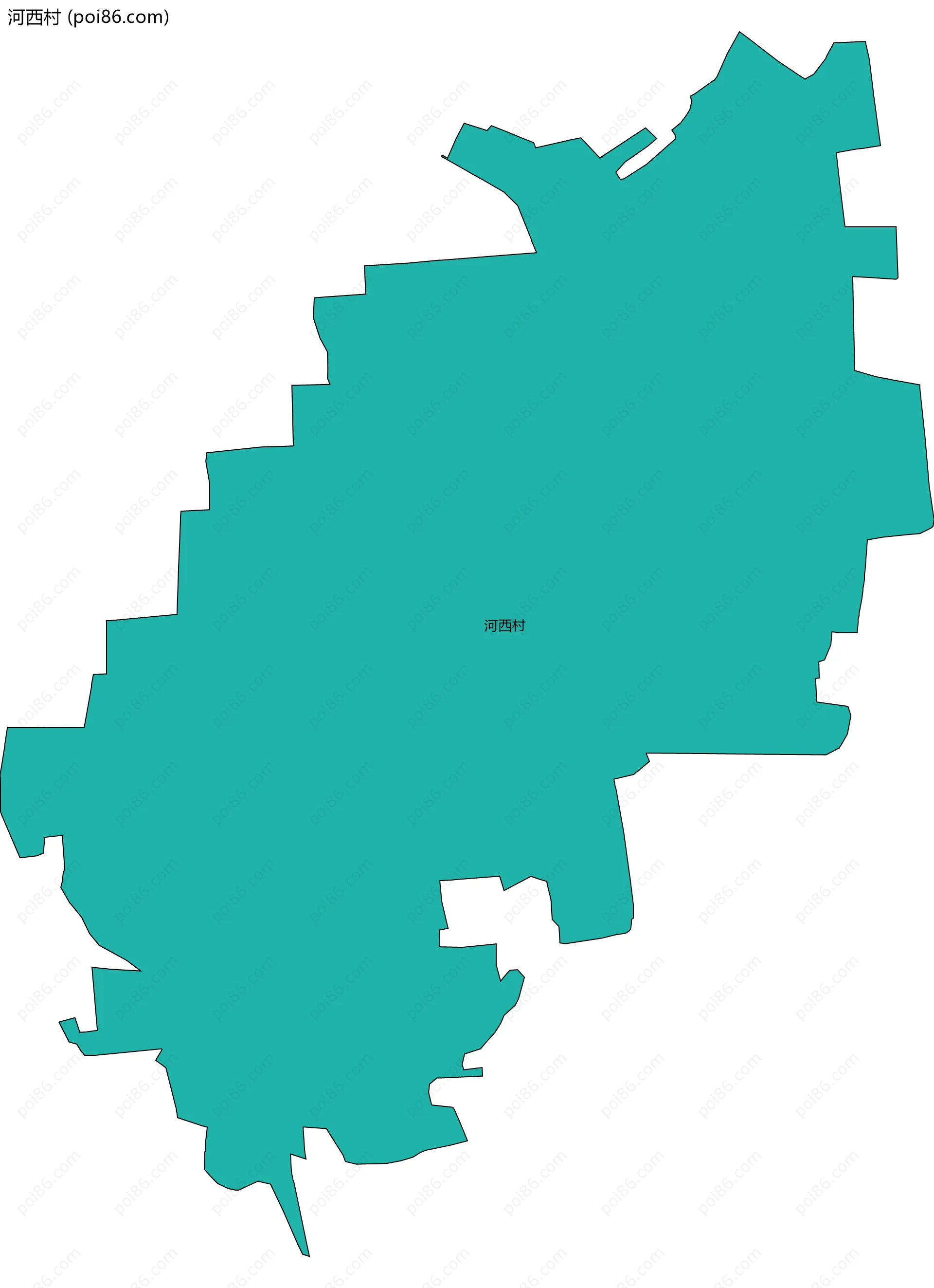 河西村边界地图