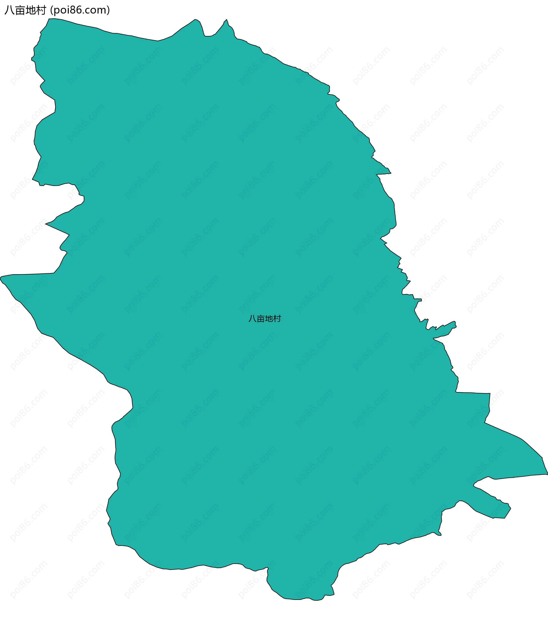 八亩地村边界地图