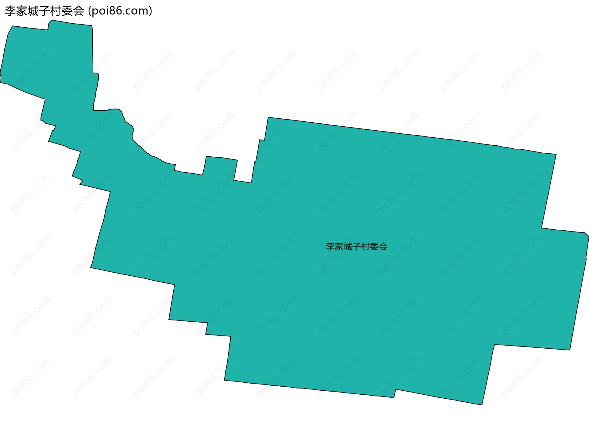 李家城子村委会边界地图