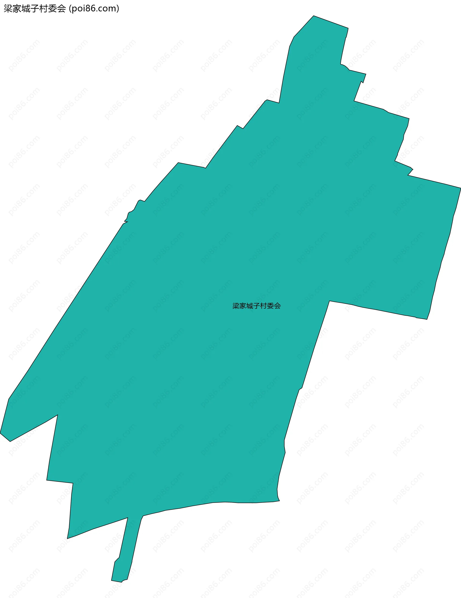 梁家城子村委会边界地图
