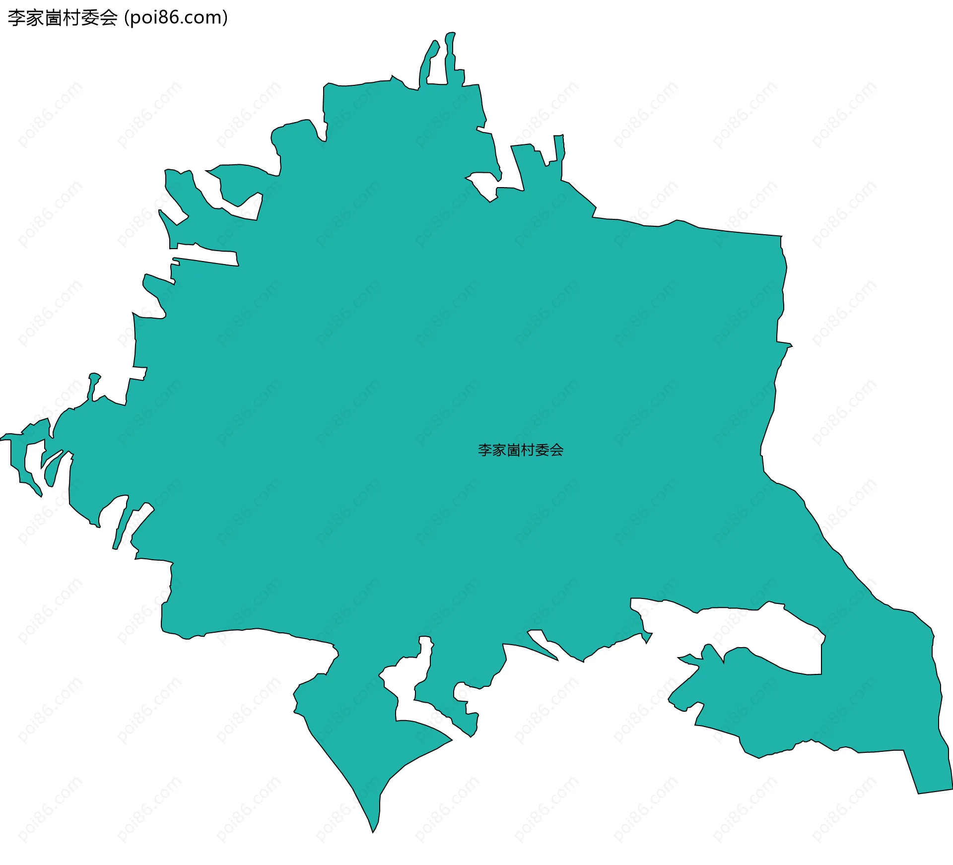 李家崮村委会边界地图