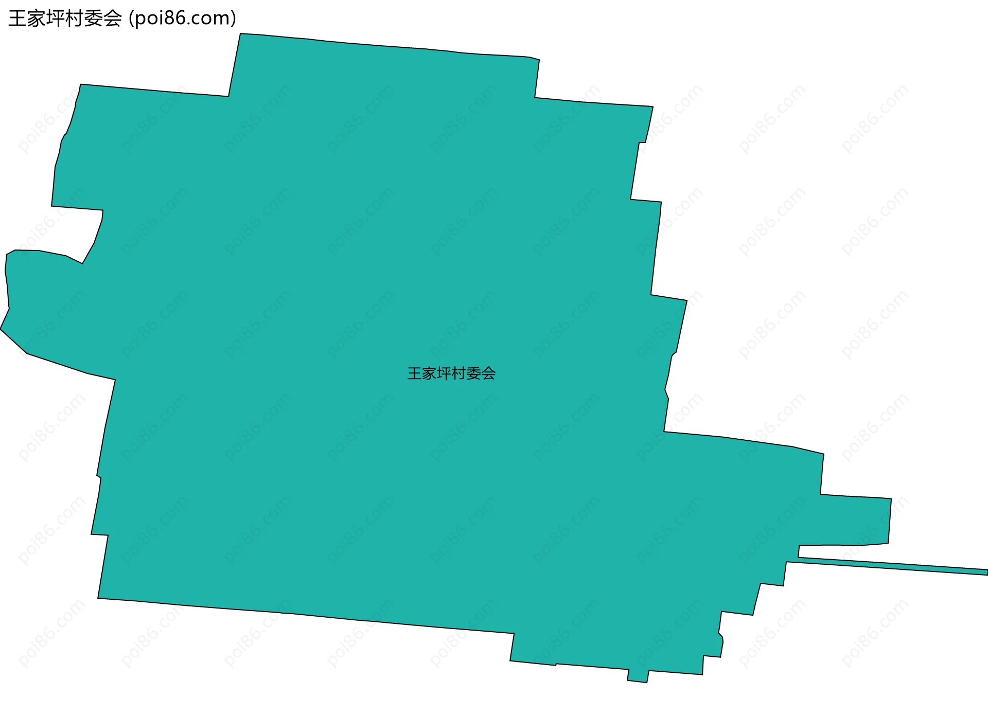 王家坪村委会边界地图