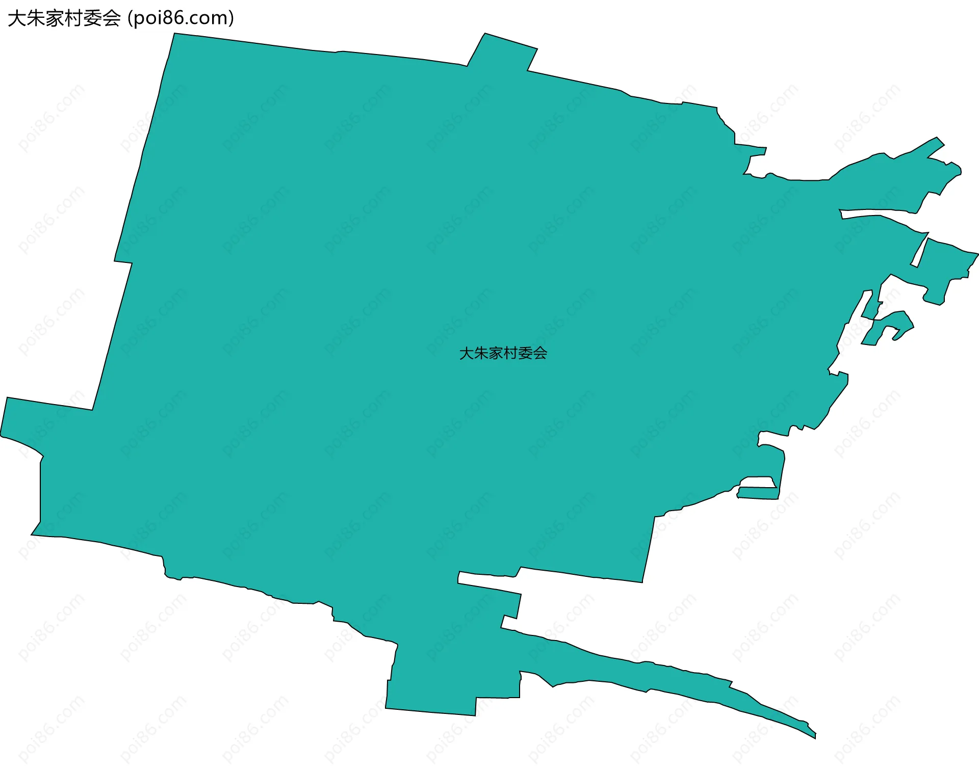 大朱家村委会边界地图
