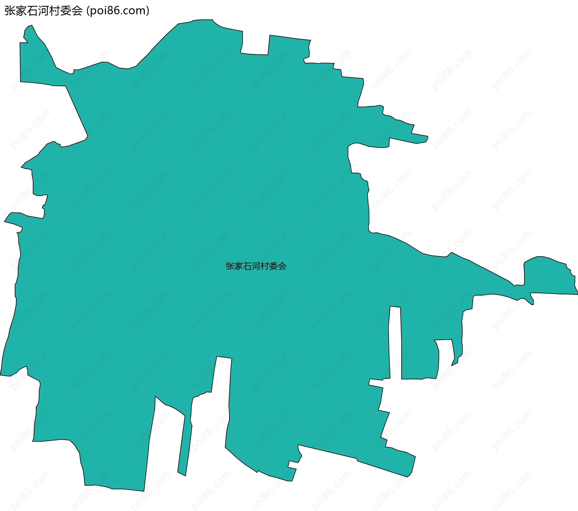 张家石河村委会边界地图