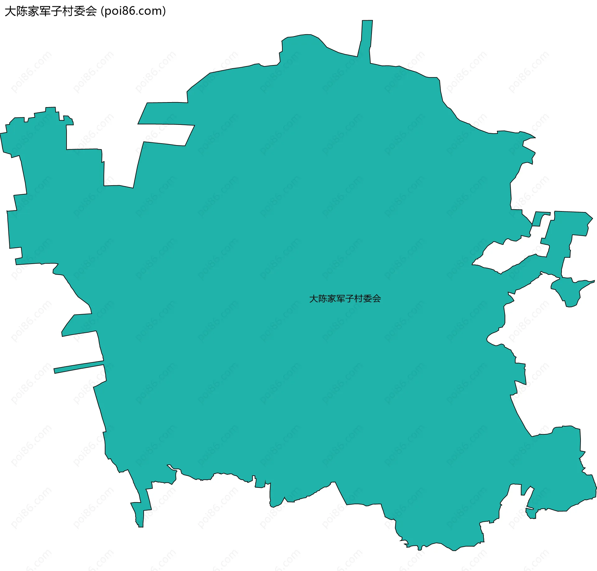 大陈家军子村委会边界地图