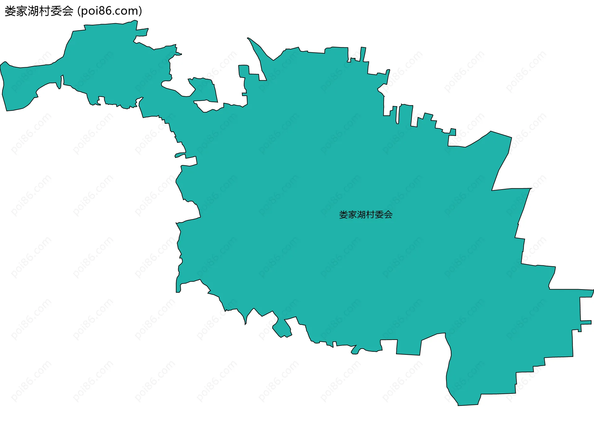 娄家湖村委会边界地图
