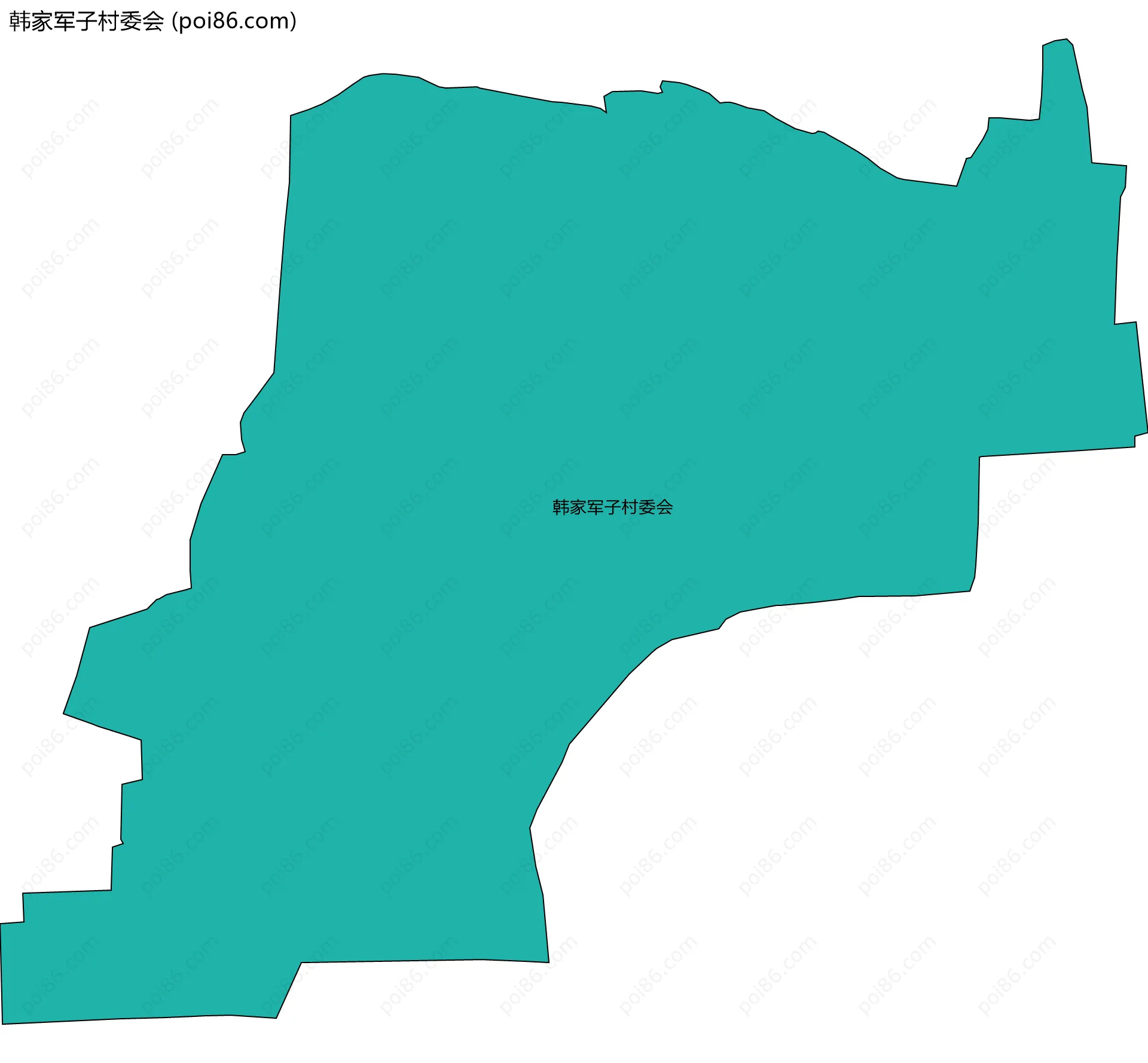 韩家军子村委会边界地图