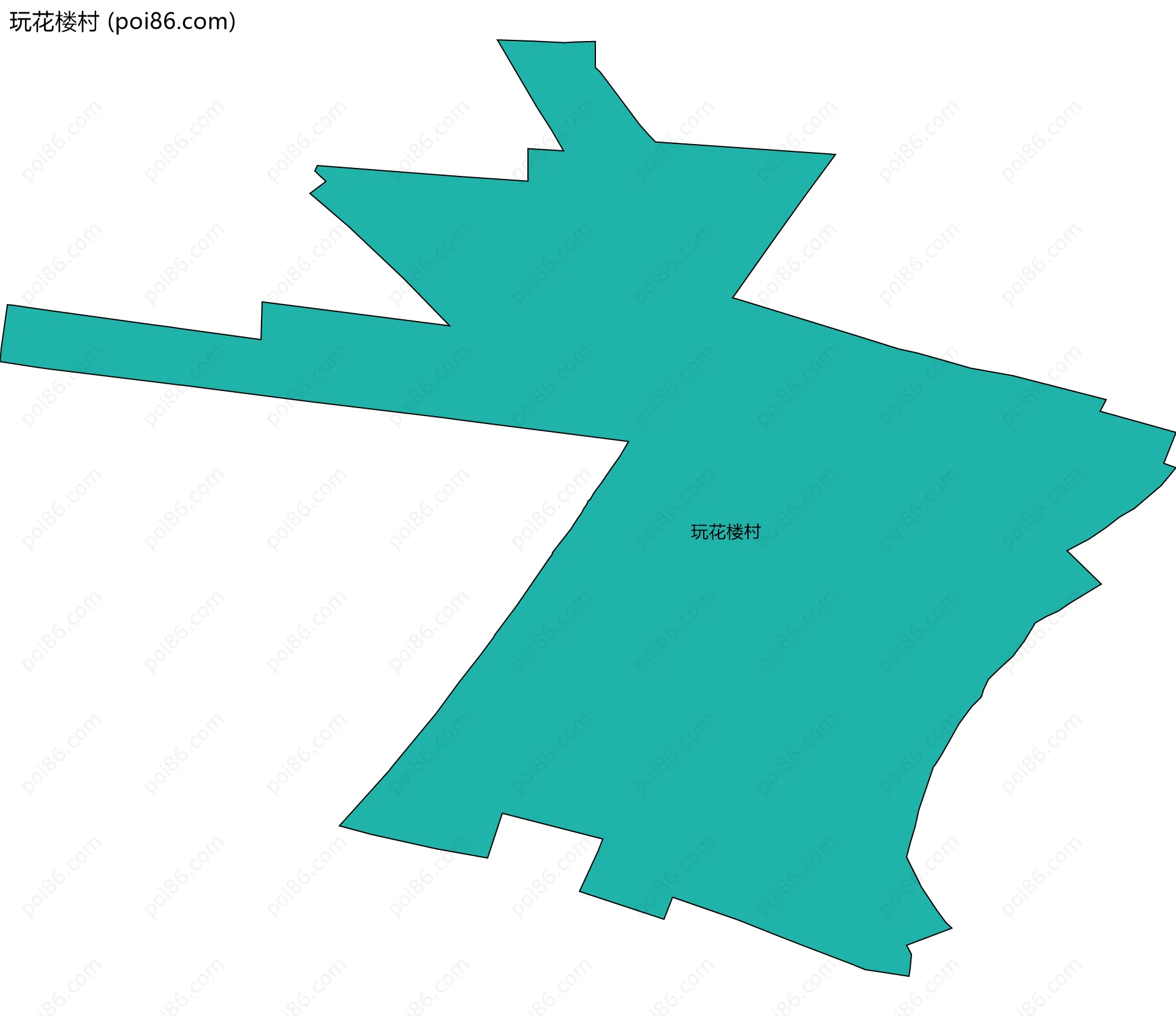 玩花楼村边界地图