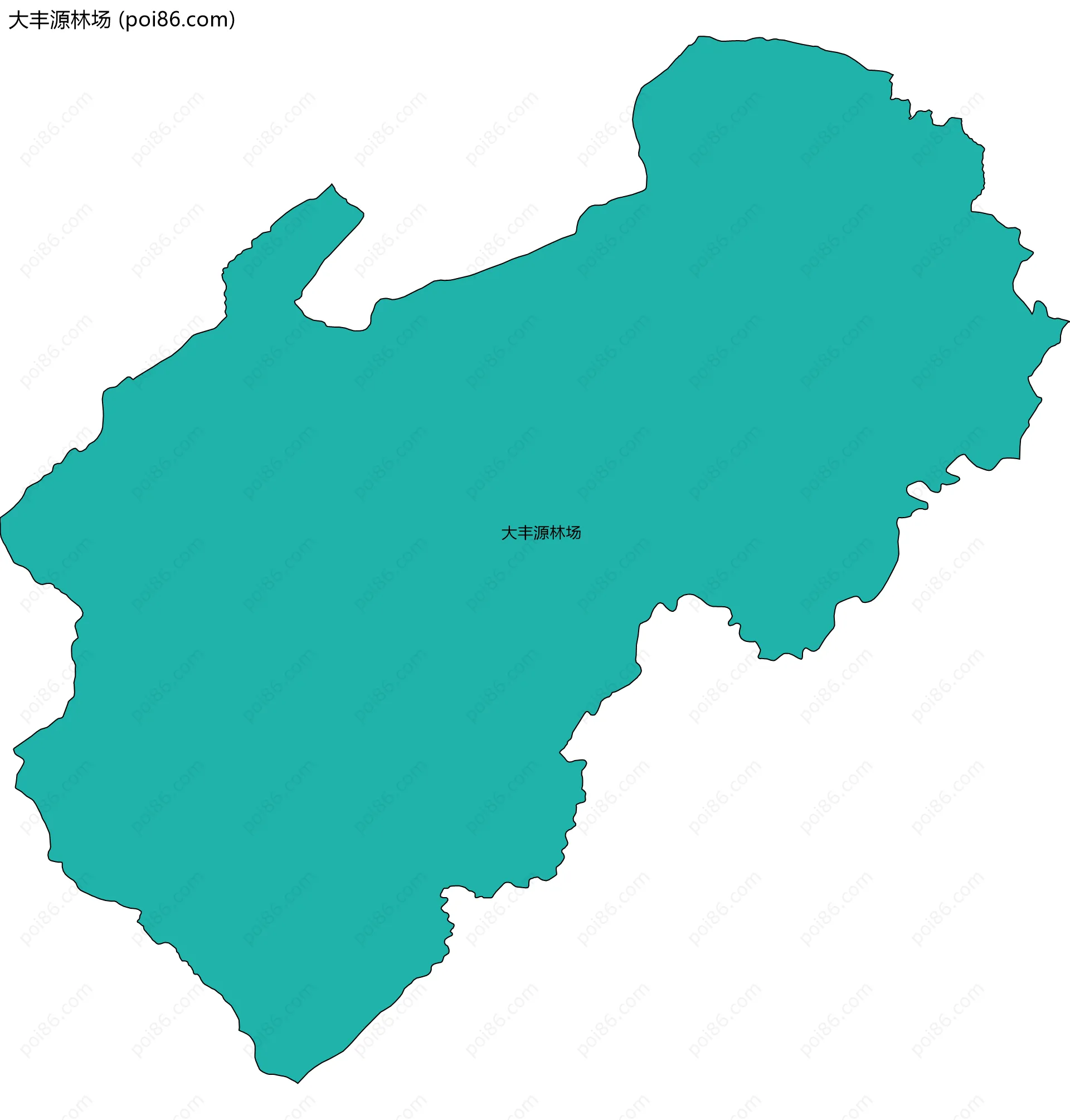 大丰源林场边界地图(五级行政区划)