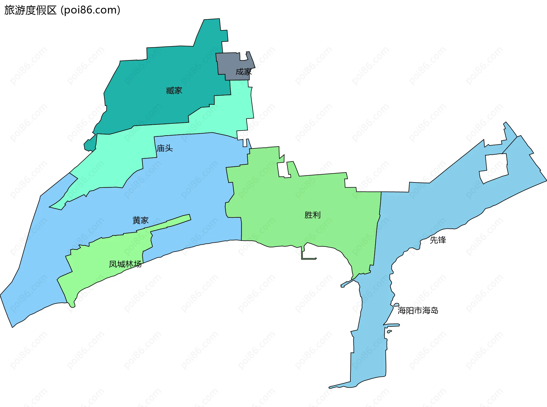 旅游度假区边界地图(五级行政区划)