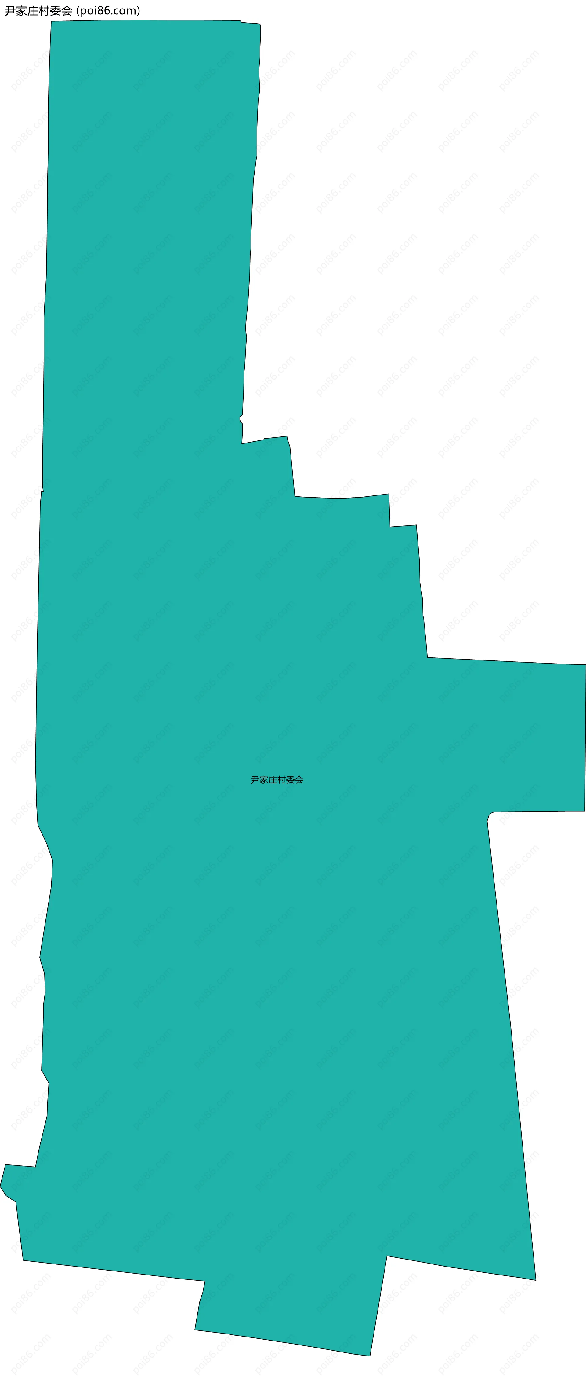 尹家庄村委会边界地图