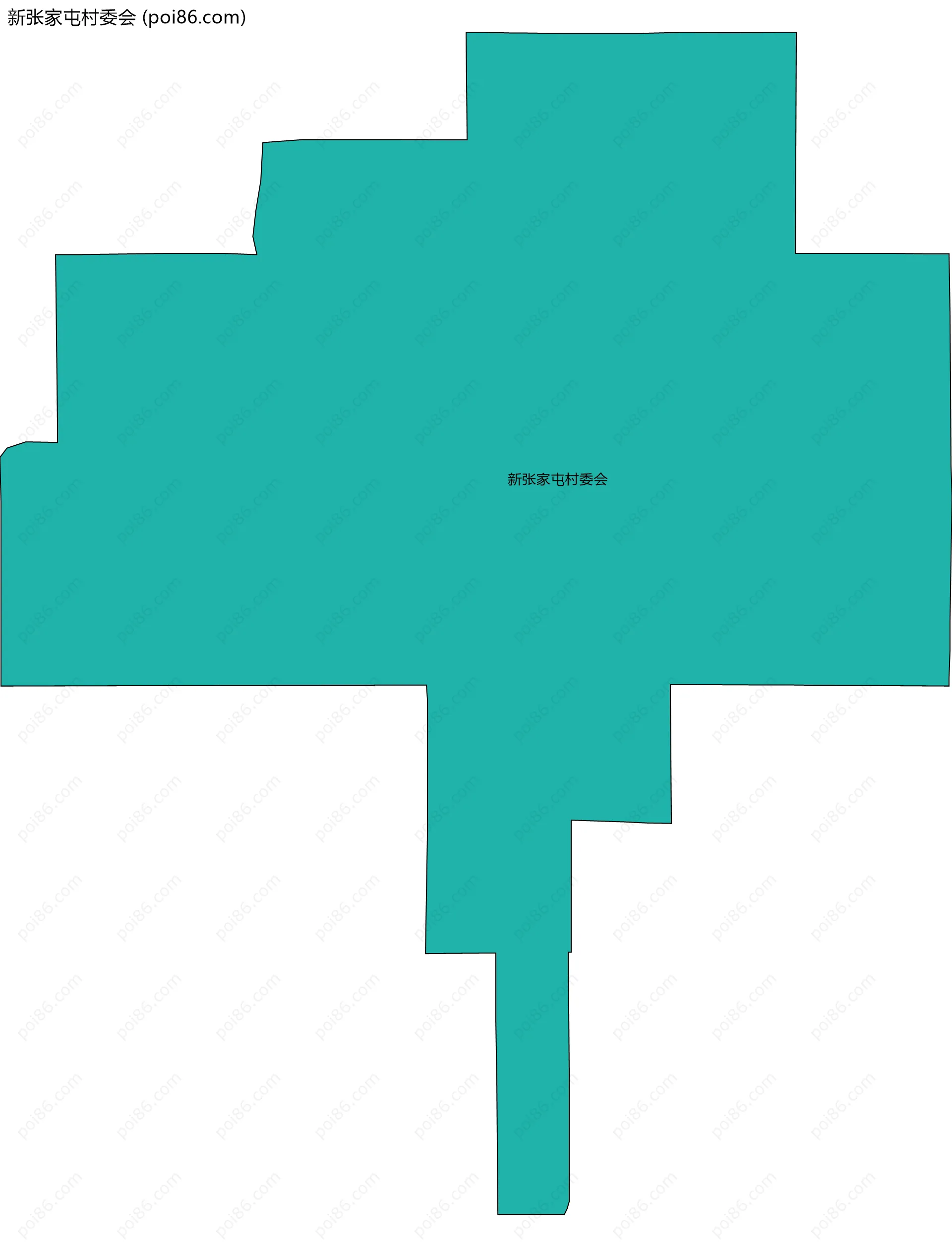 新张家屯村委会边界地图