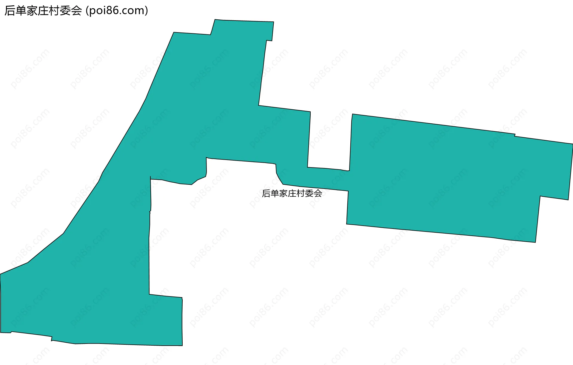 后单家庄村委会边界地图