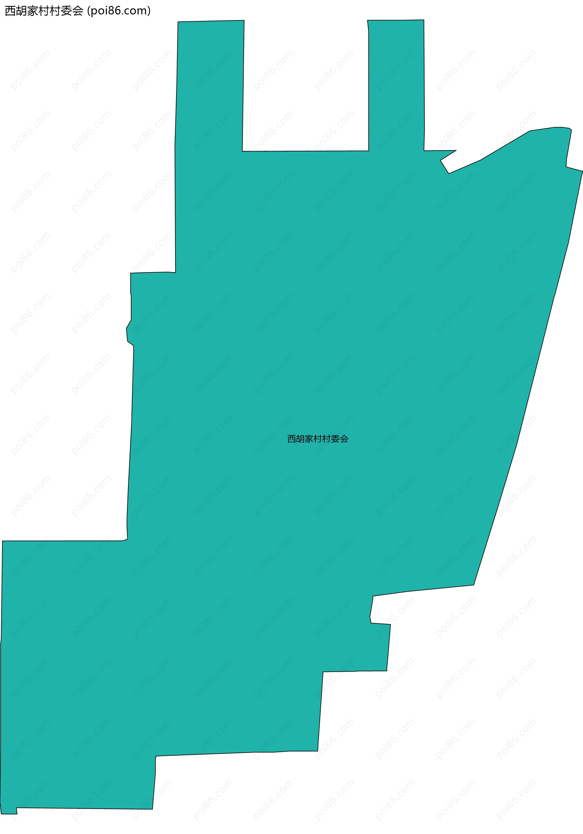 西胡家村村委会边界地图