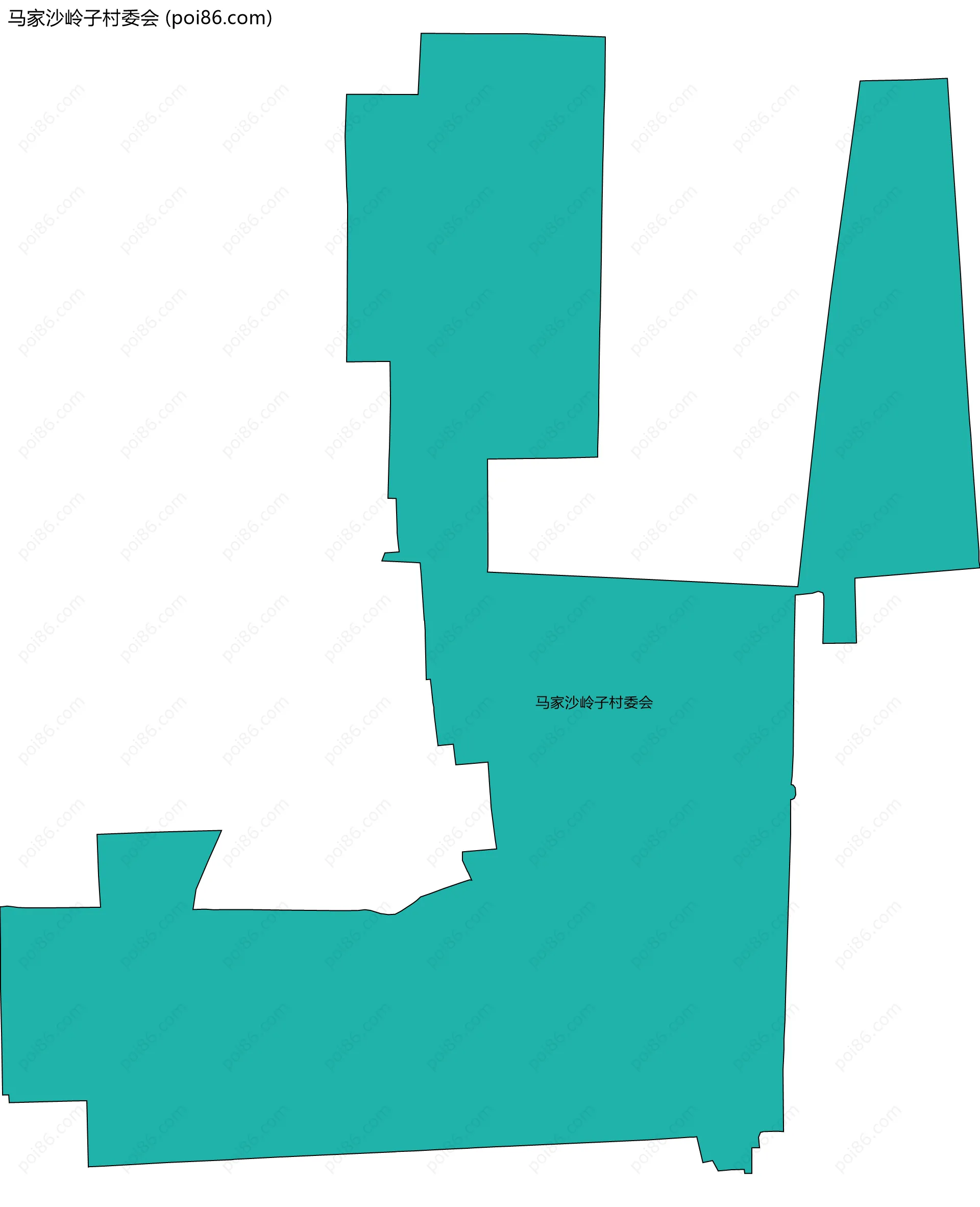 马家沙岭子村委会边界地图