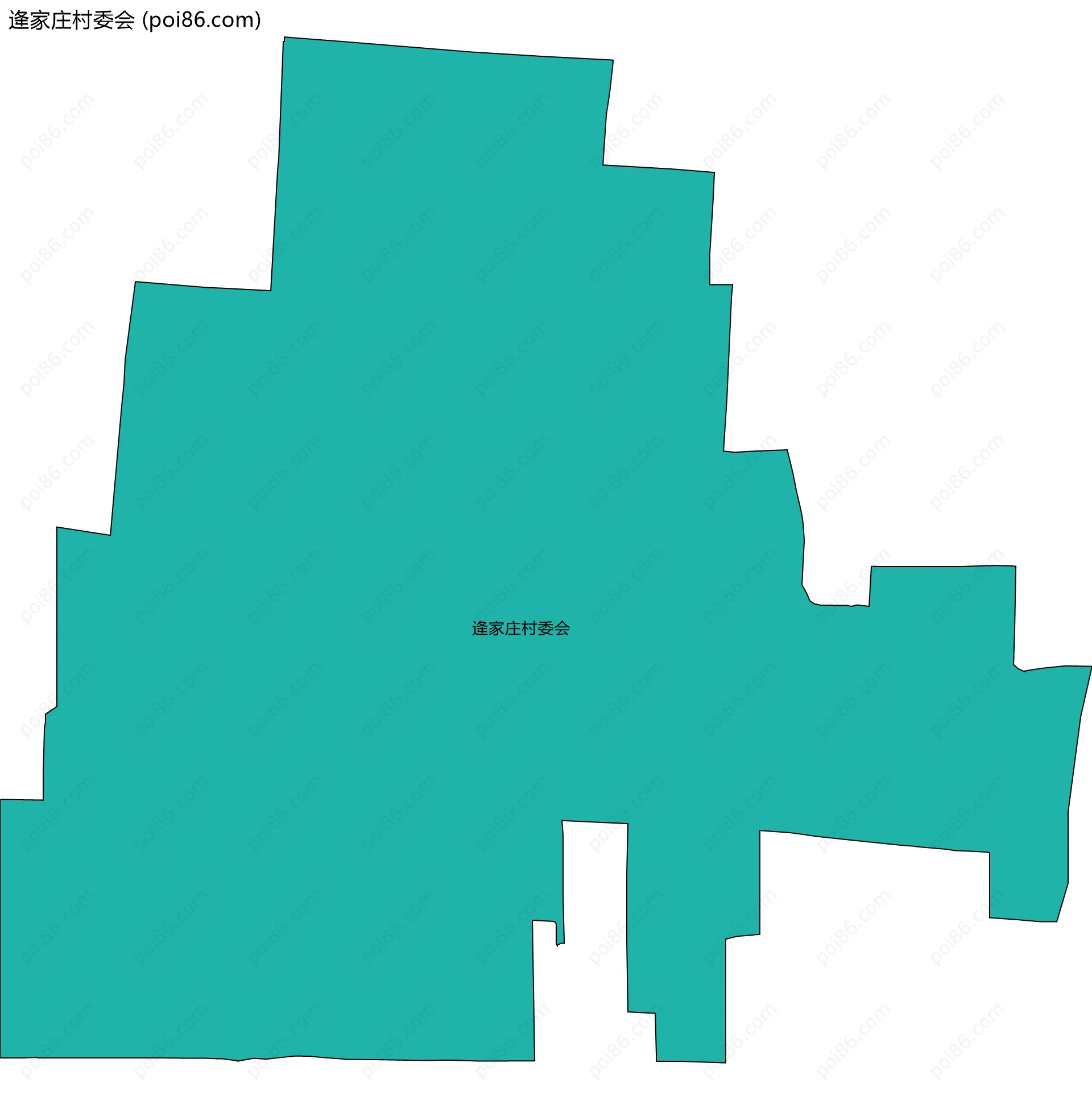 逄家庄村委会边界地图