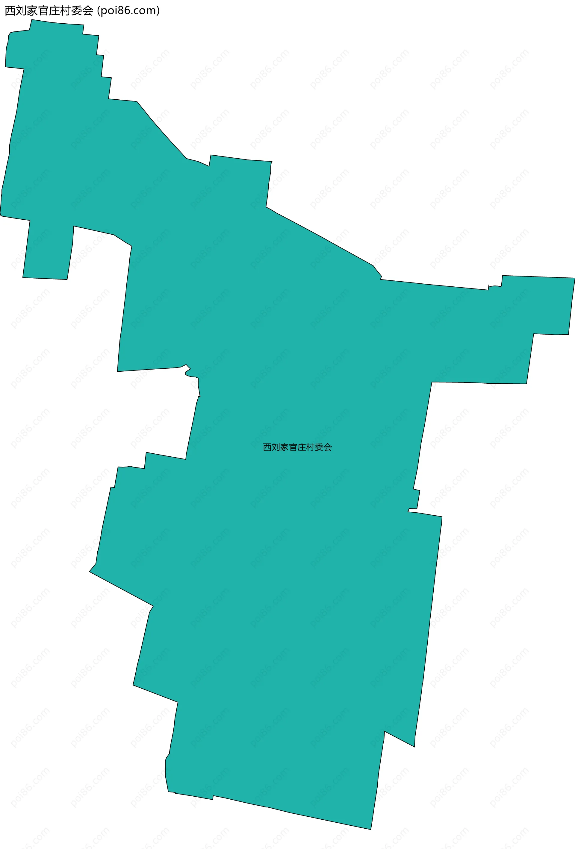 西刘家官庄村委会边界地图