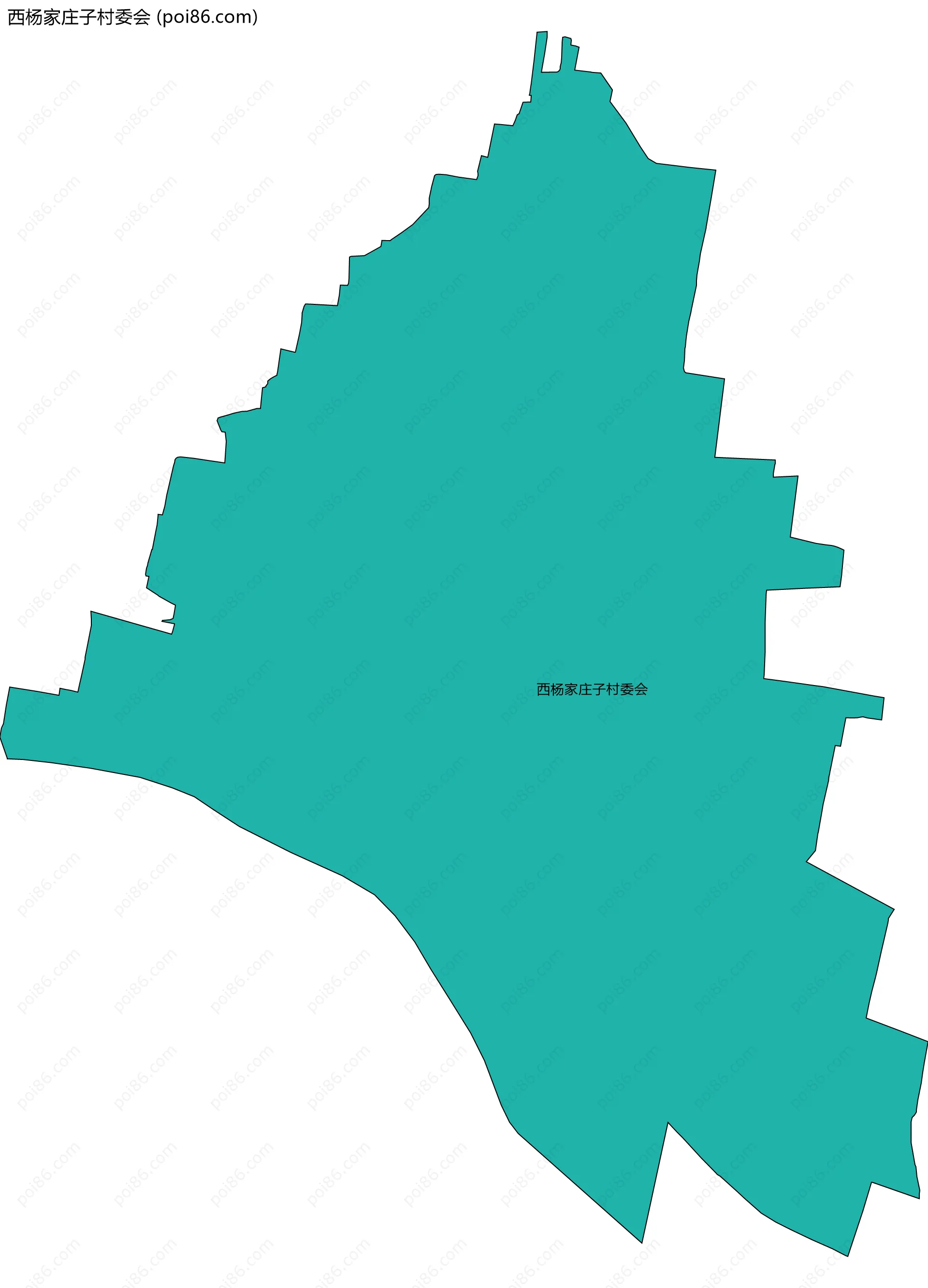 西杨家庄子村委会边界地图