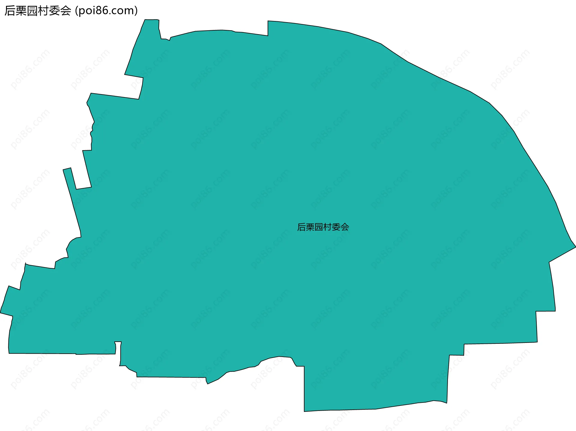 后栗园村委会边界地图